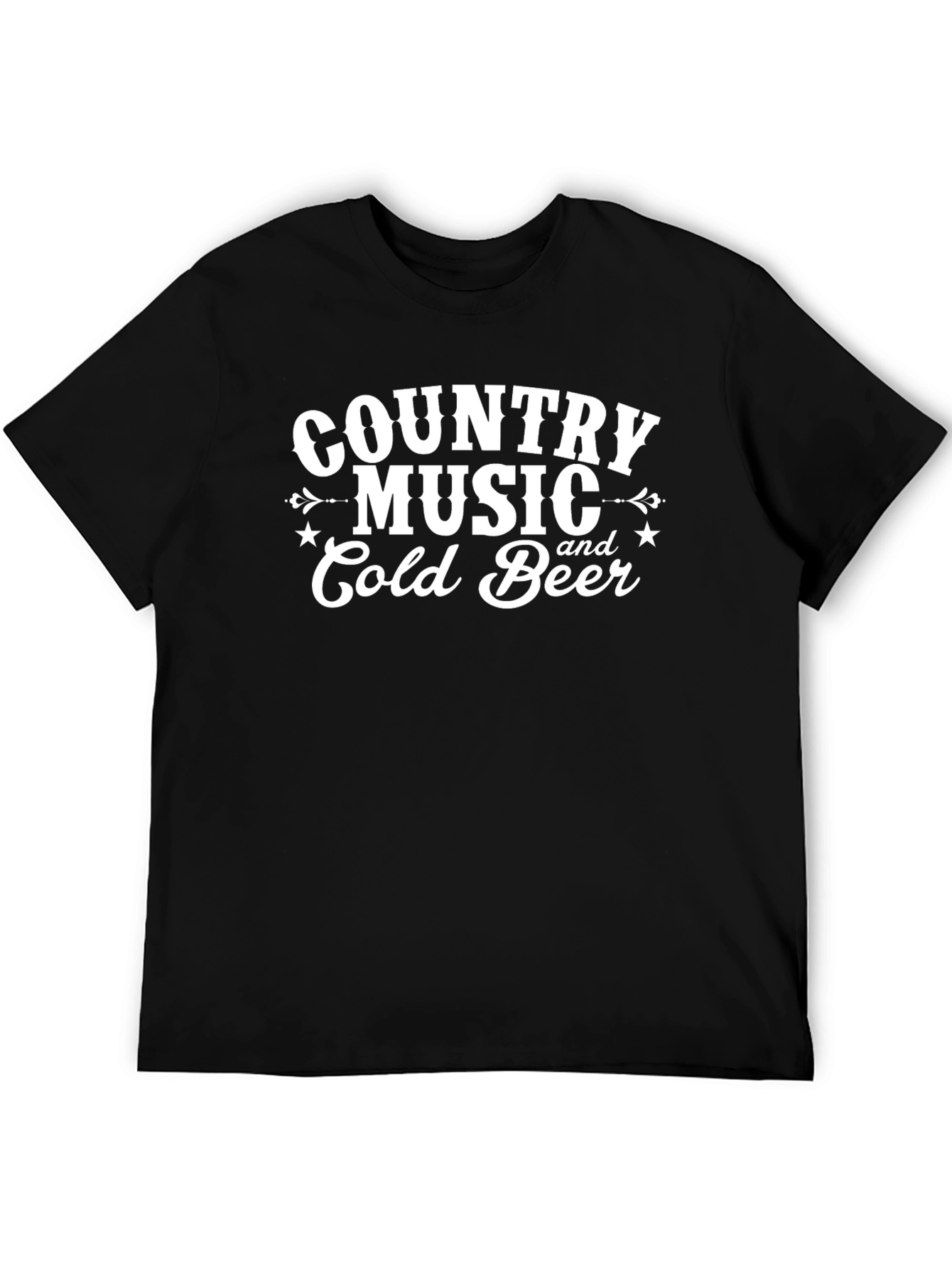 Country Music & Cold Beer Graphic Tee - Black