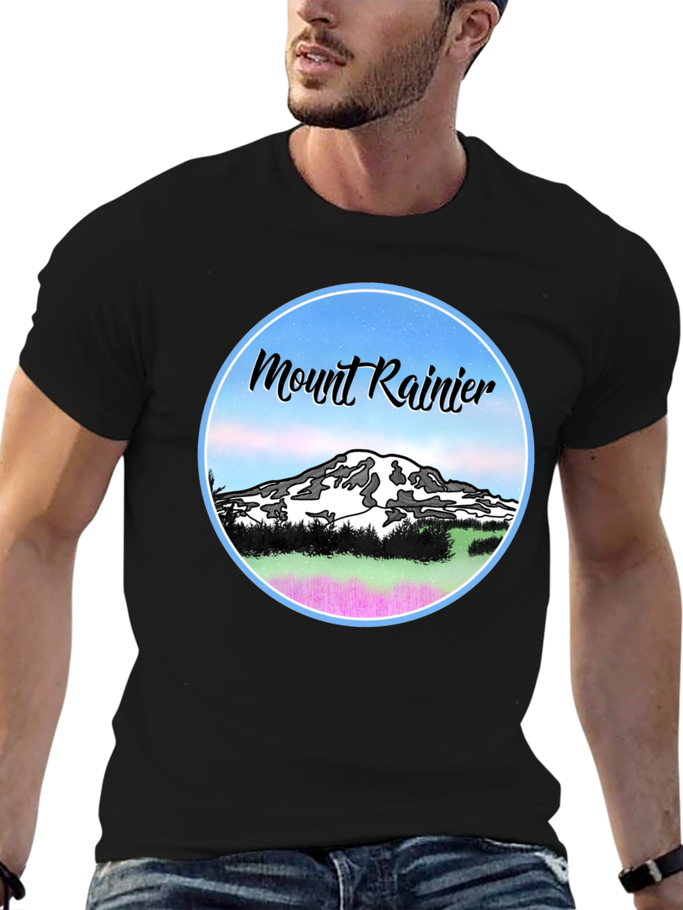 Mount Rainier Graphic T-Shirt - Black