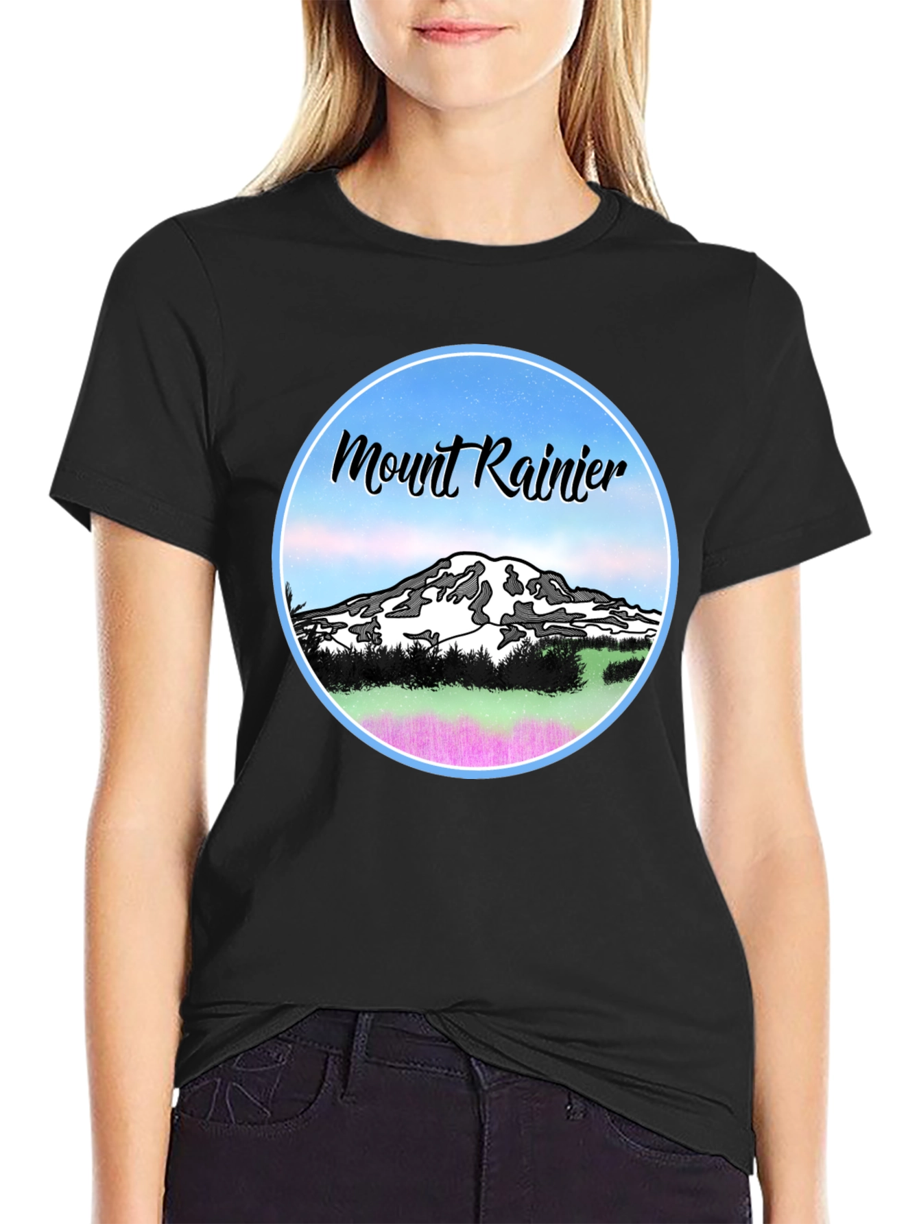 Mount Rainier Graphic T-Shirt - Black