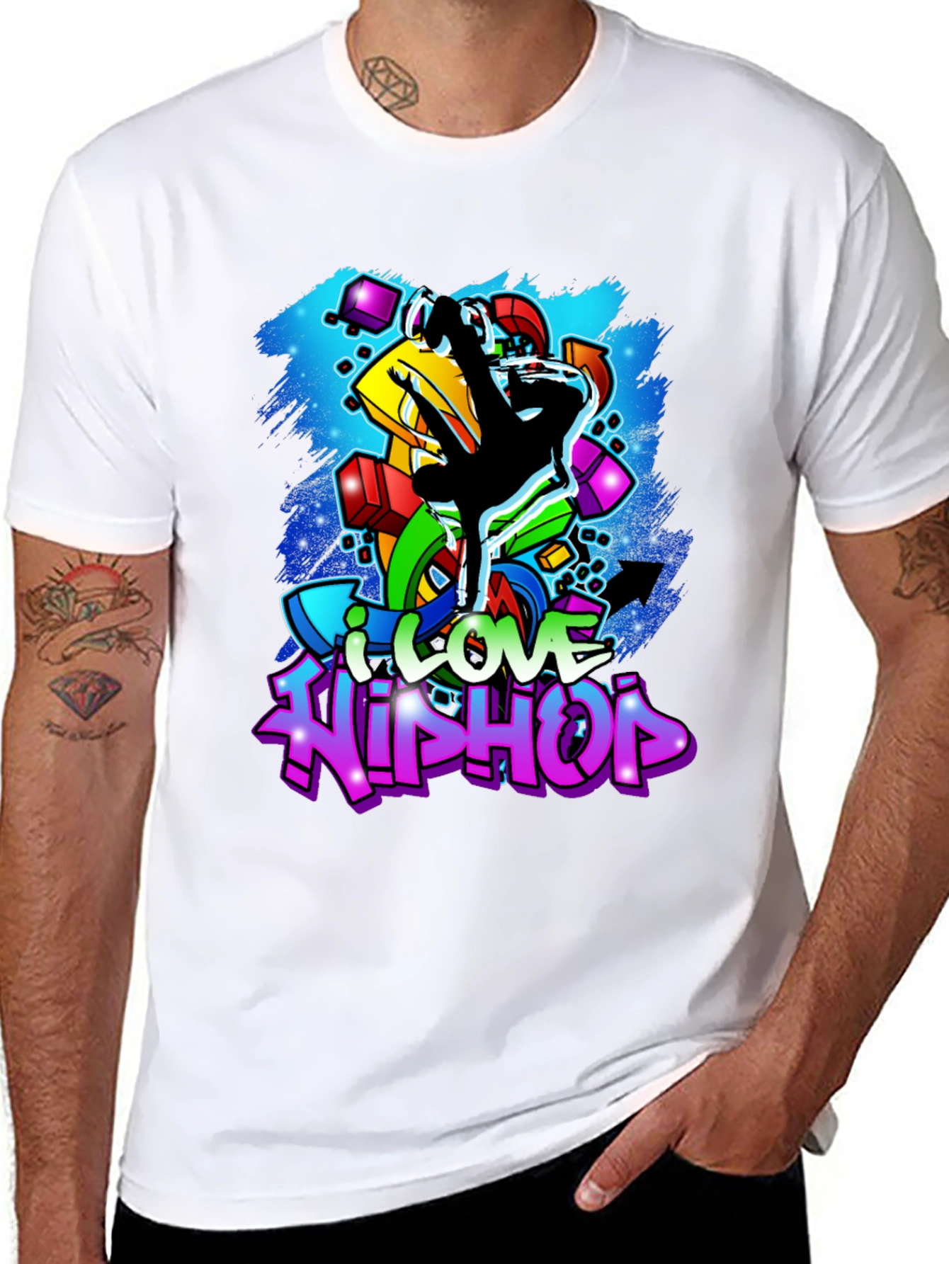 I Love Hip Hop T-Shirt - Graffiti Art Tee