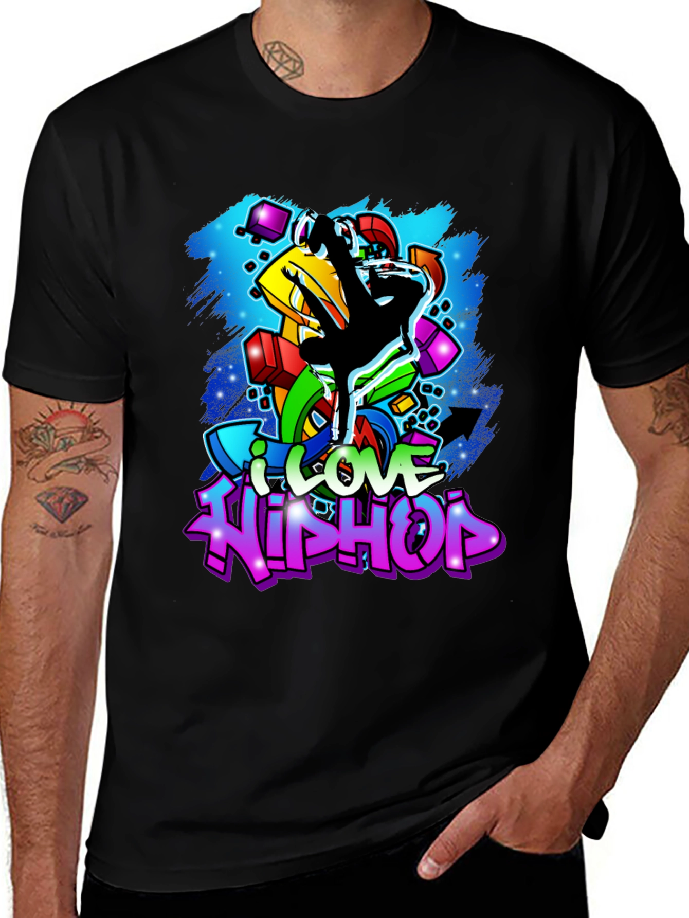 I Love Hip Hop T-Shirt - Graffiti Art Tee