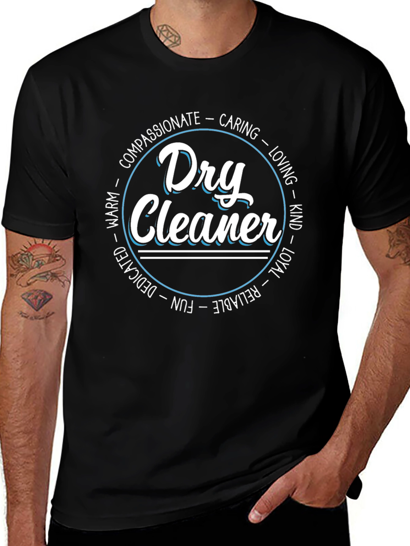 Dry Cleaner Graphic Tee - Compassionate Caring & Reliable
