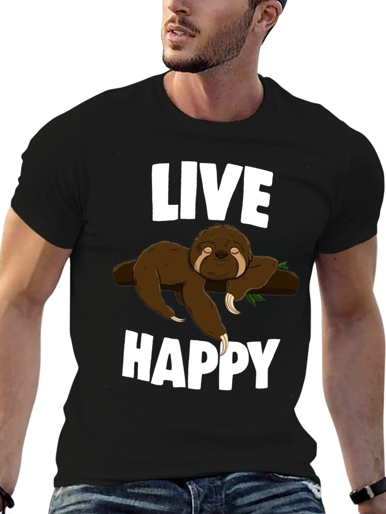 Live Happy Sloth Graphic Tee