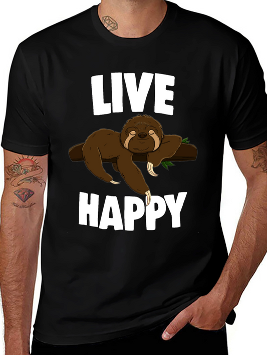 Live Happy Sloth Graphic Tee