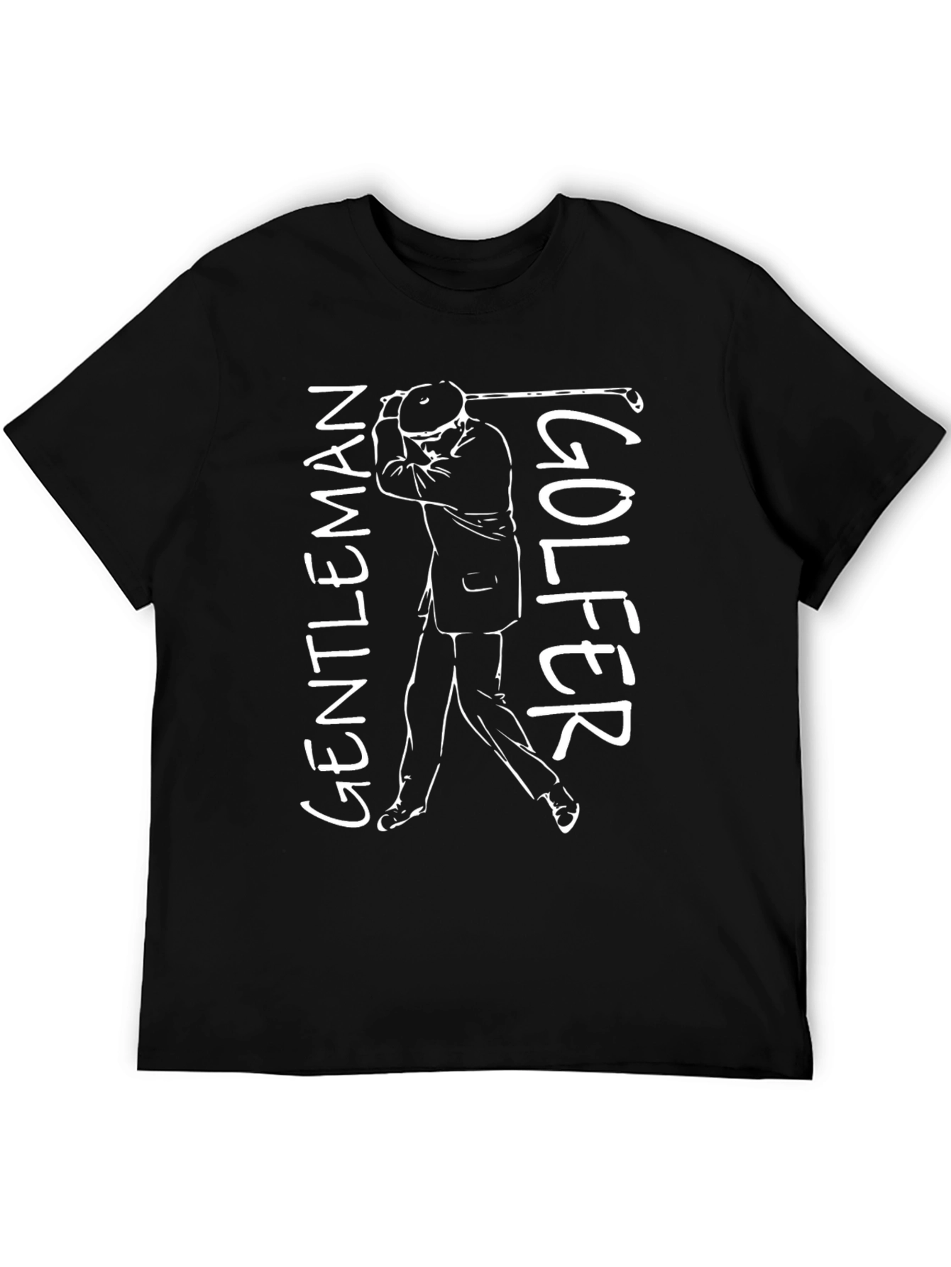 Gentleman Golfer Graphic Tee - Black Cotton T-Shirt
