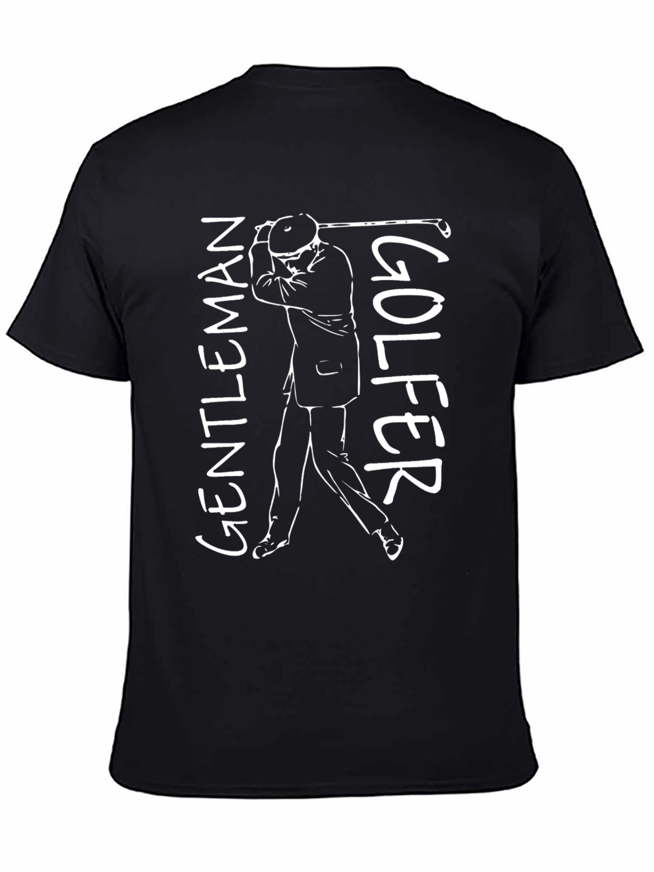 Gentleman Golfer Graphic Tee - Black Cotton T-Shirt