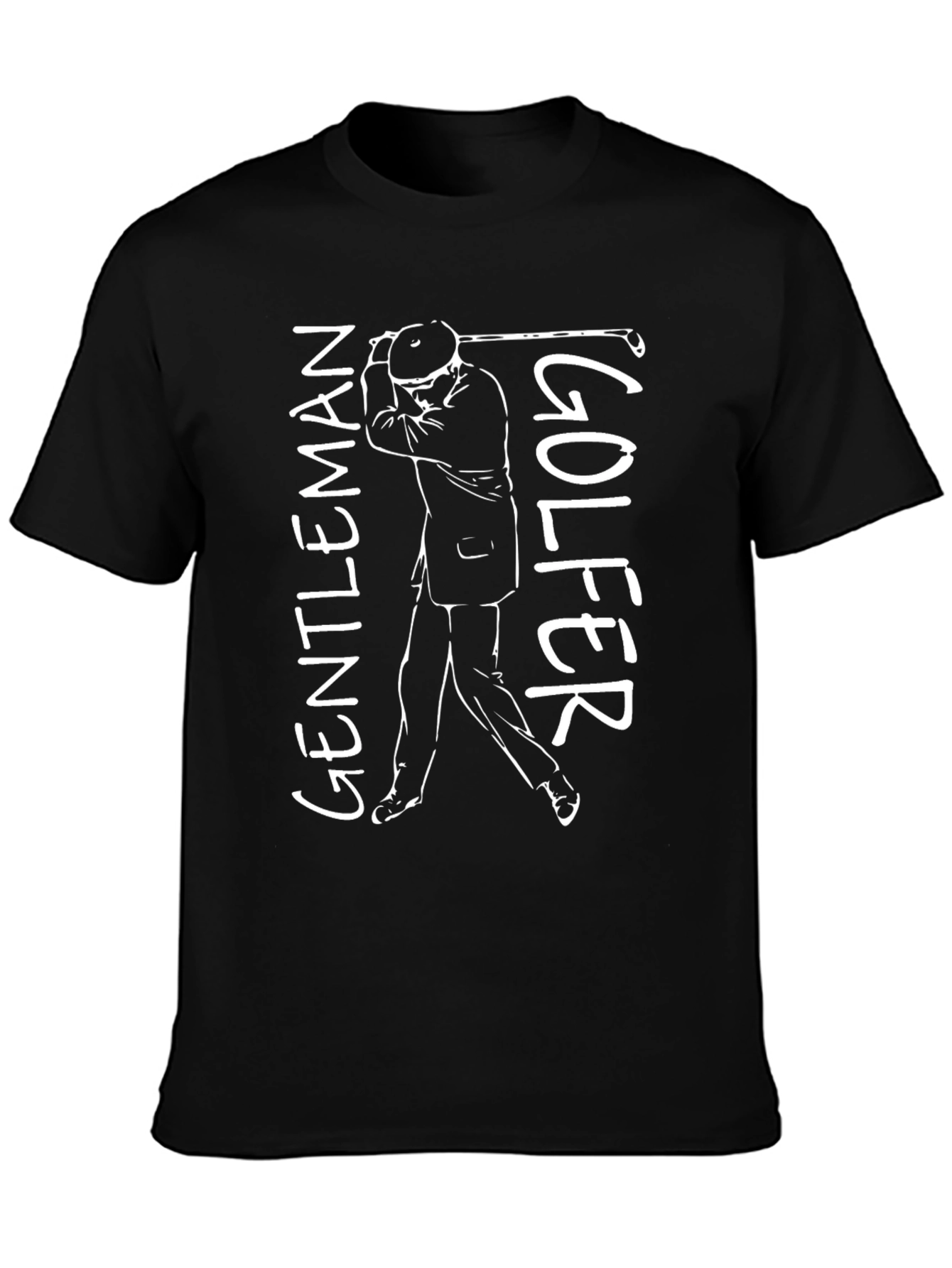 Gentleman Golfer Graphic Tee - Black Cotton T-Shirt