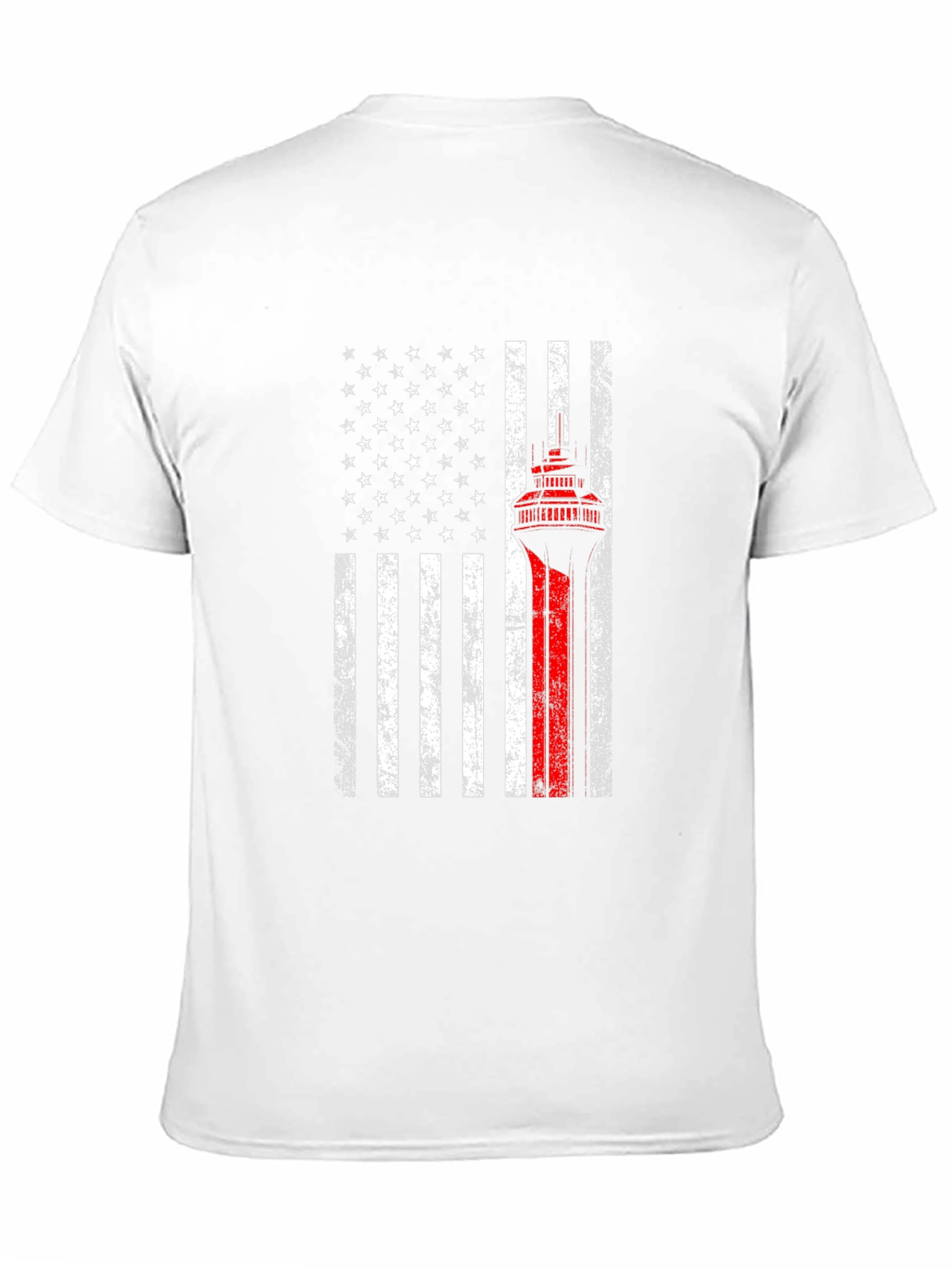 American Flag Firefighter T-Shirt - Thin Red Line