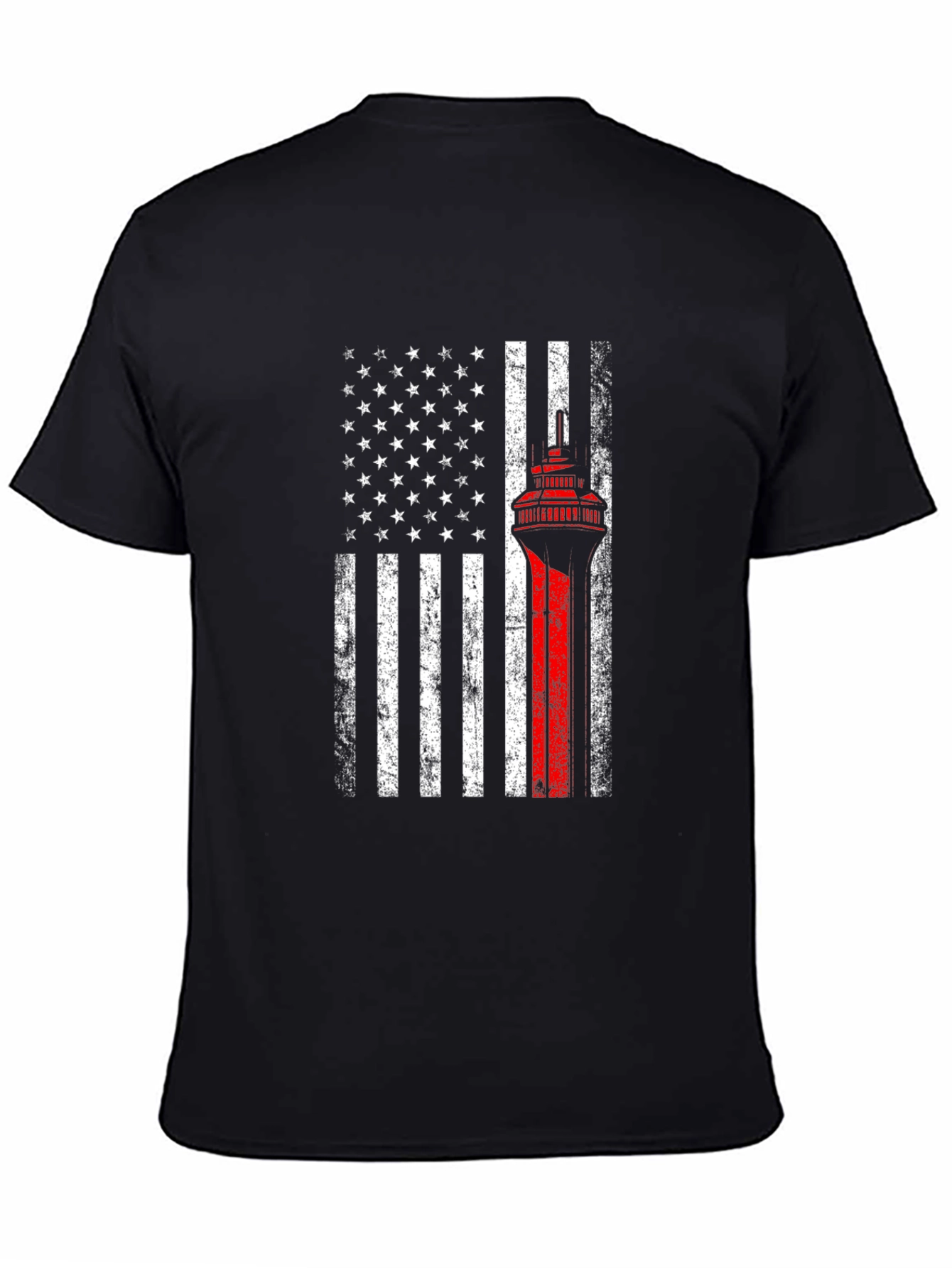American Flag Firefighter T-Shirt - Thin Red Line