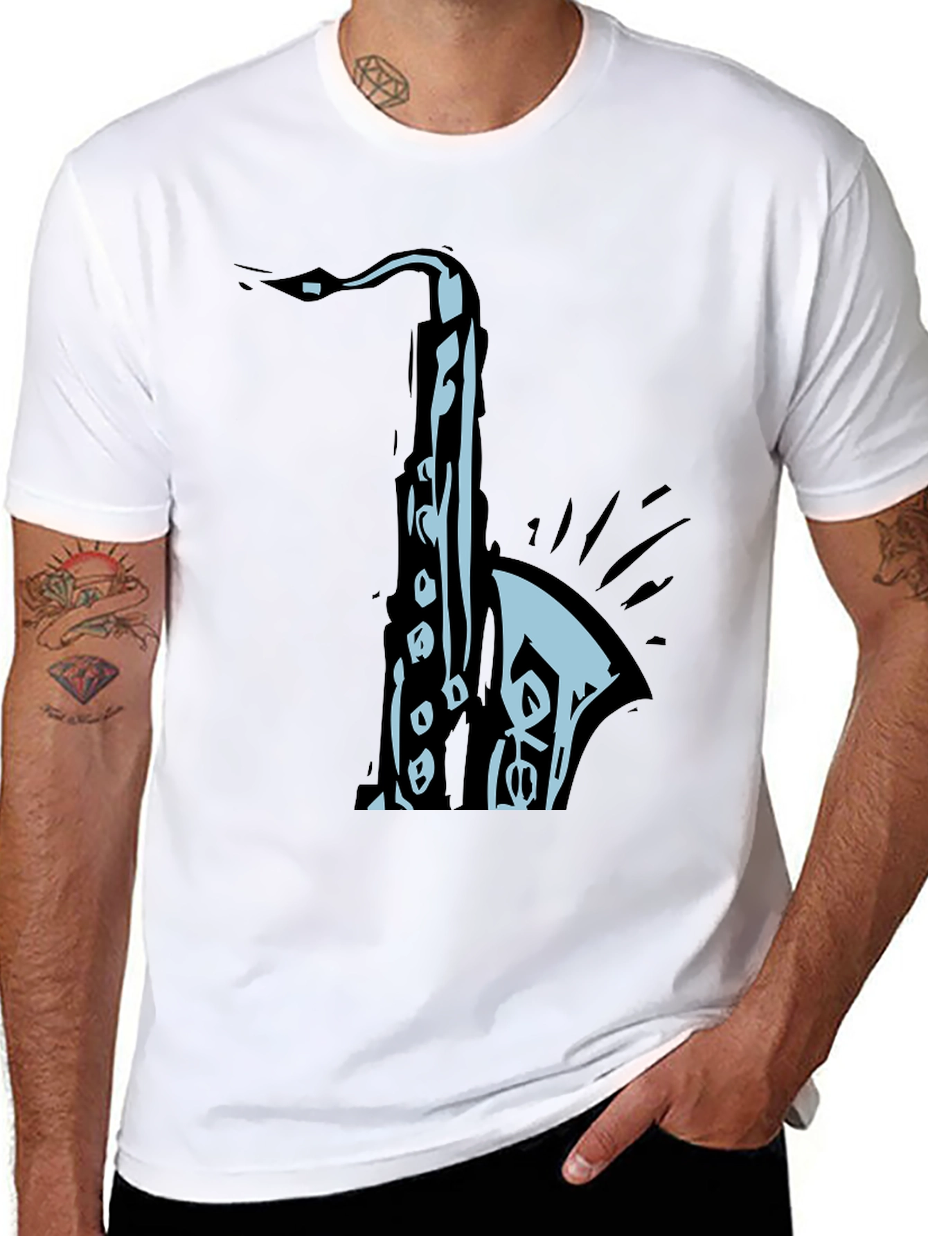 Saxophone Graphic Tee - Cool Musician T-Shirt