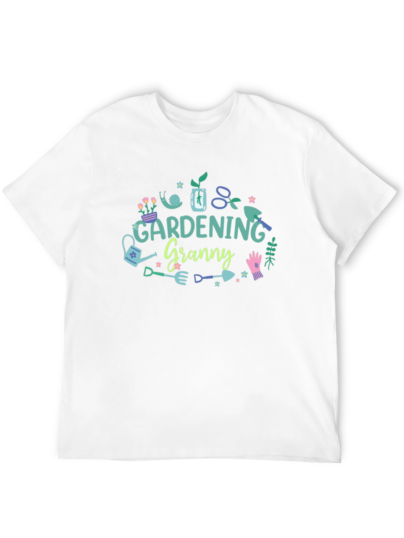 Gardening Granny Black T-Shirt
