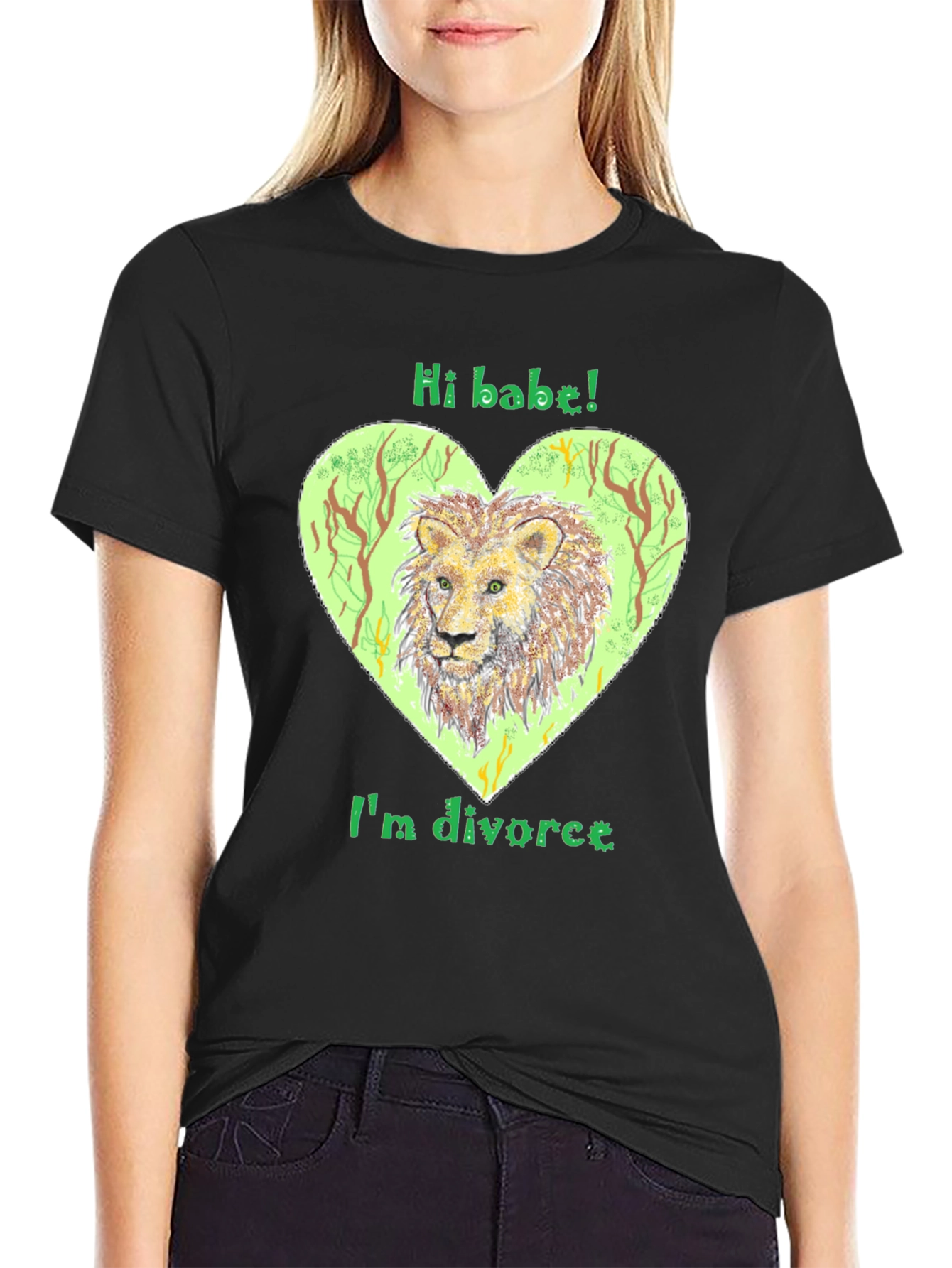Divorced Lion Graphic Tee - Hi Babe! T-Shirt