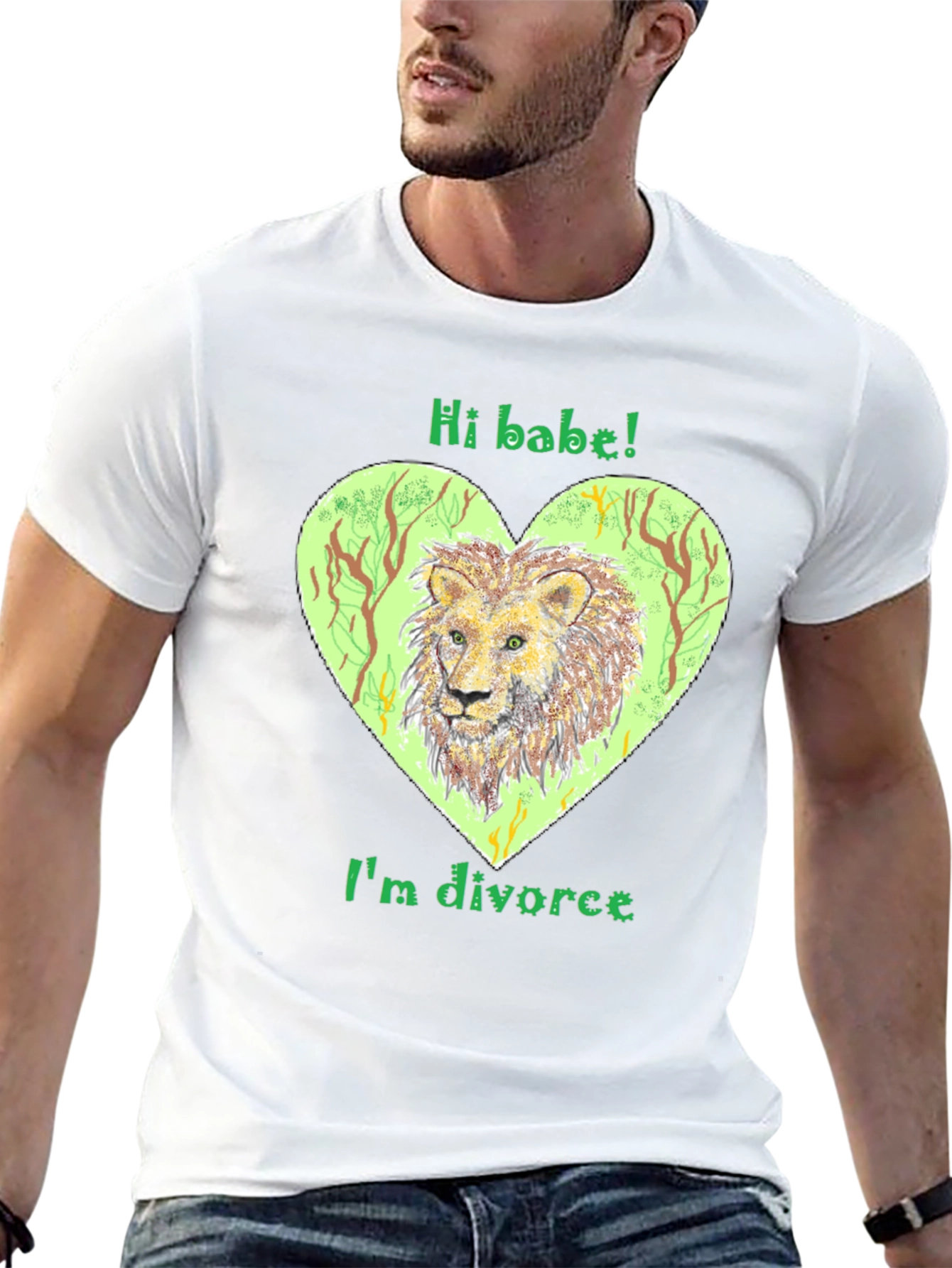 Divorced Lion Graphic Tee - Hi Babe! T-Shirt