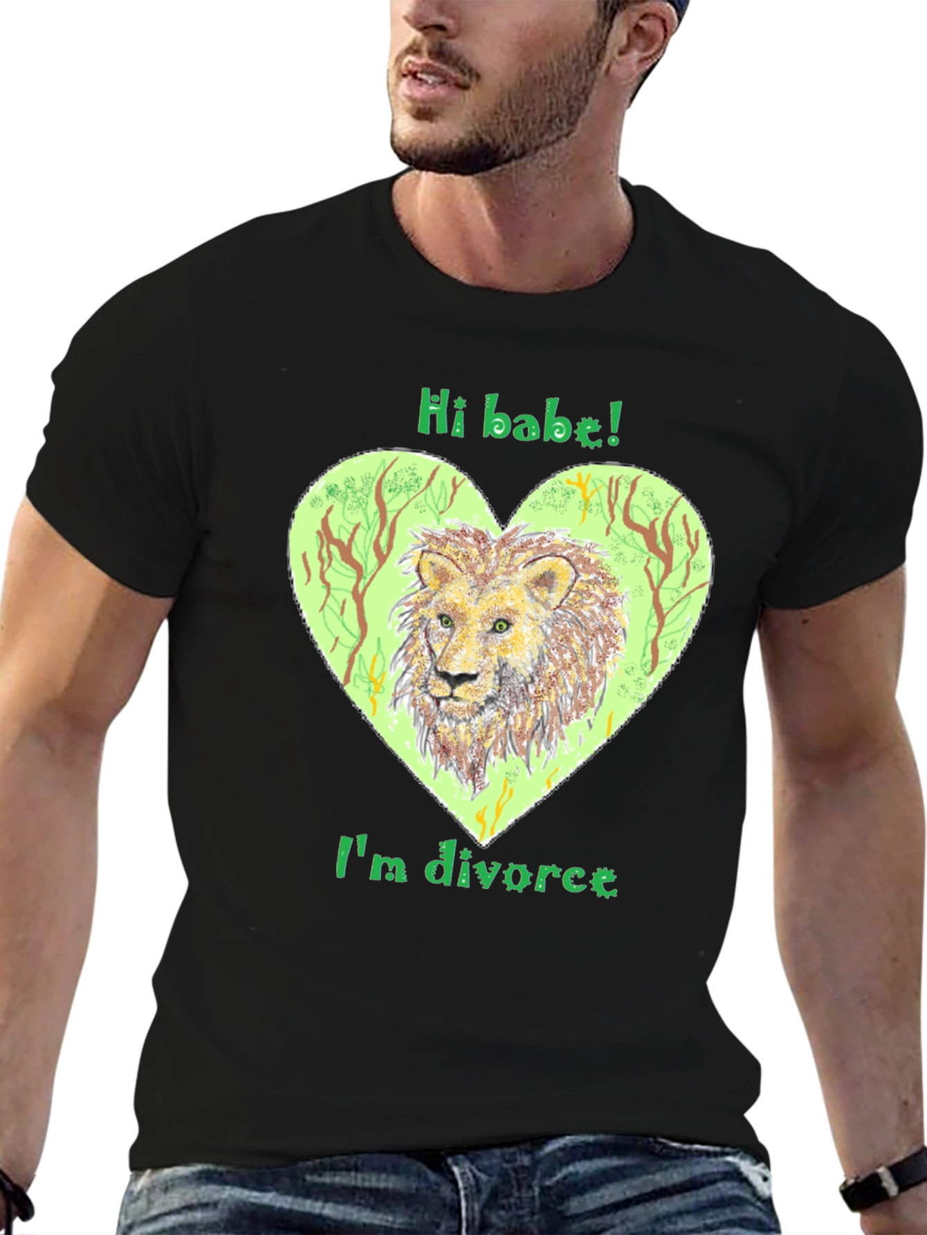 Divorced Lion Graphic Tee - Hi Babe! T-Shirt