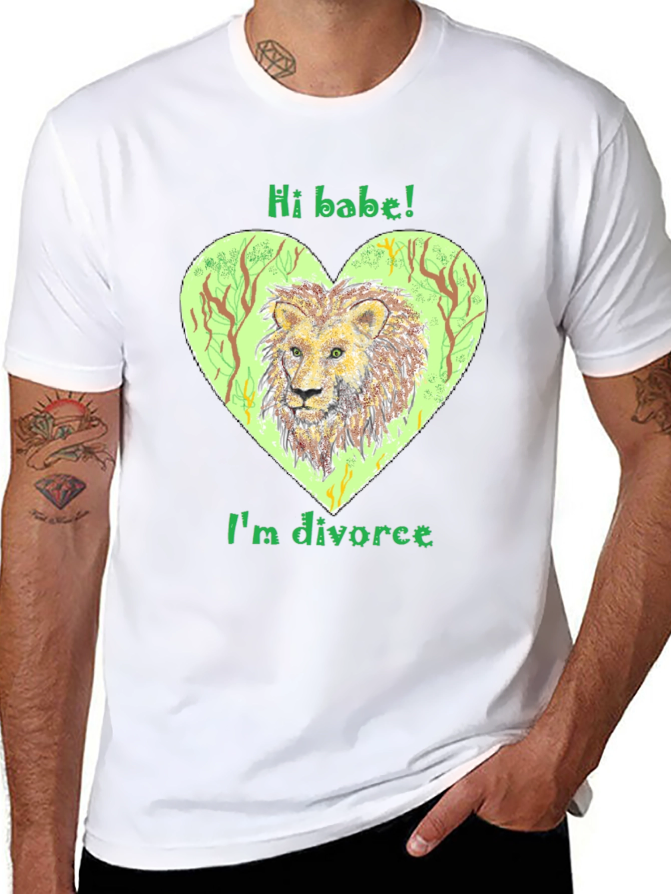 Divorced Lion Graphic Tee - Hi Babe! T-Shirt