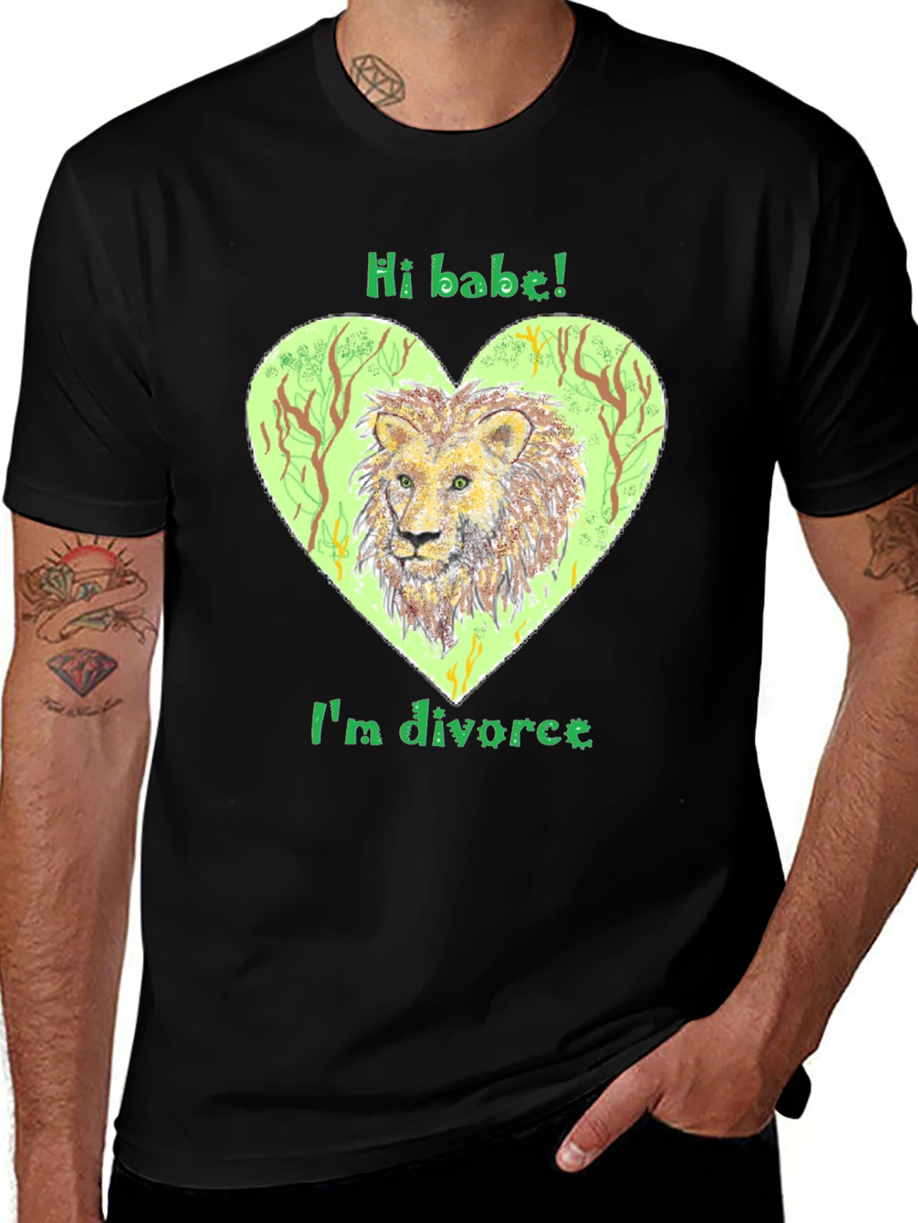Divorced Lion Graphic Tee - Hi Babe! T-Shirt
