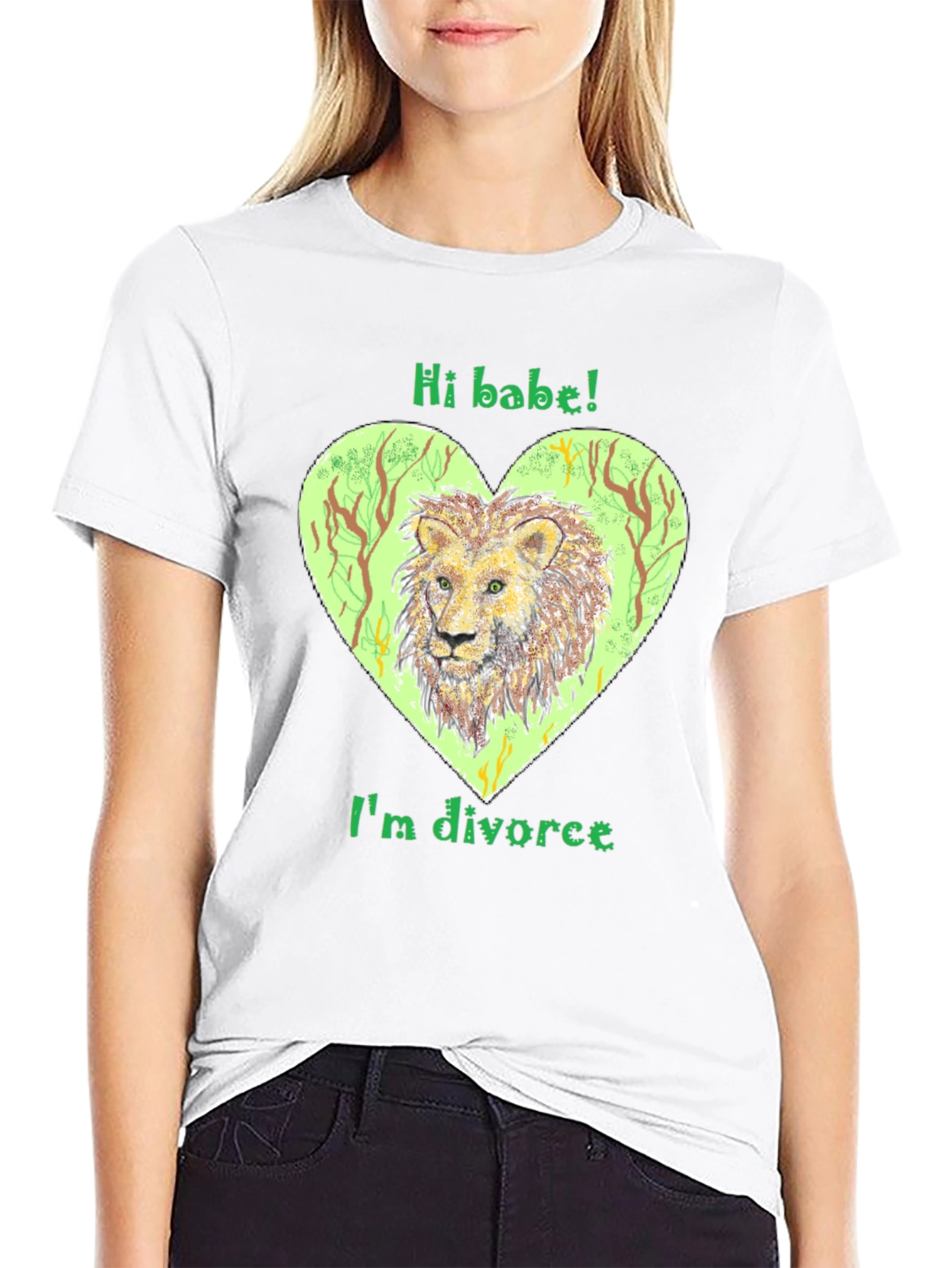 Divorced Lion Graphic Tee - Hi Babe! T-Shirt