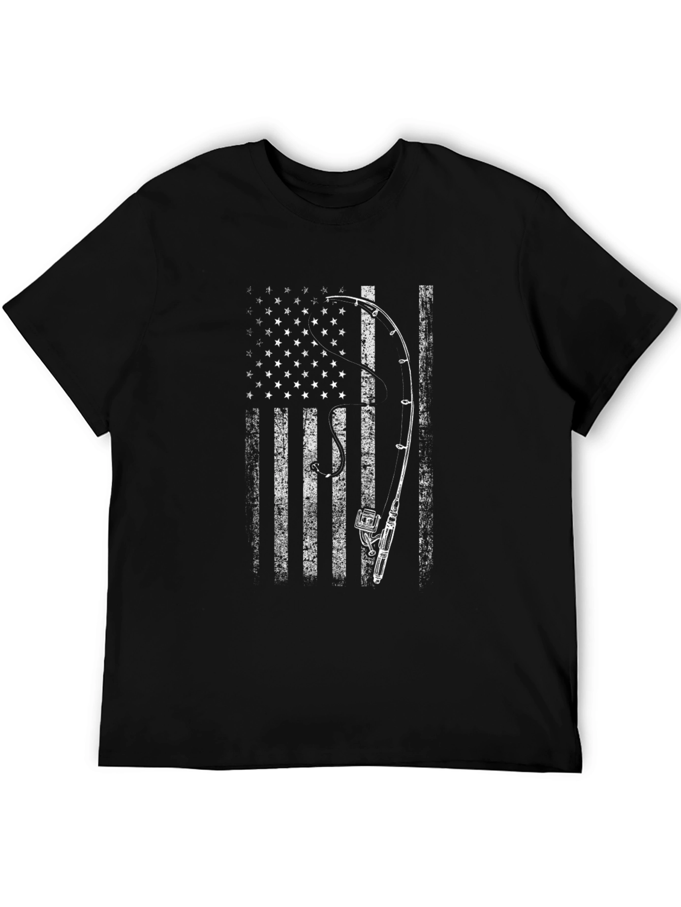 American Flag Fishing Rod T-Shirt