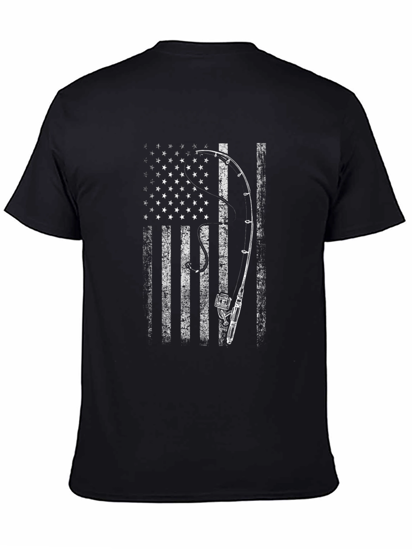 American Flag Fishing Rod T-Shirt