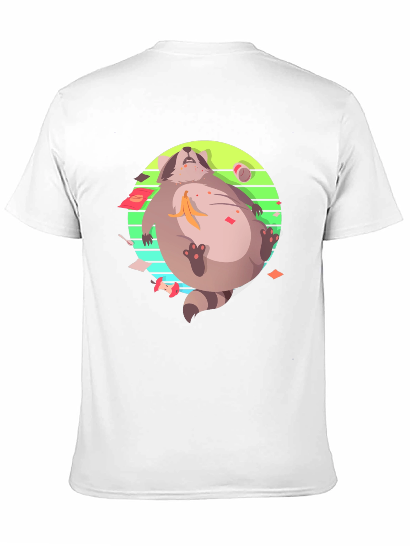Raccoon Feast T-Shirt - Black Crew Neck Graphic Tee