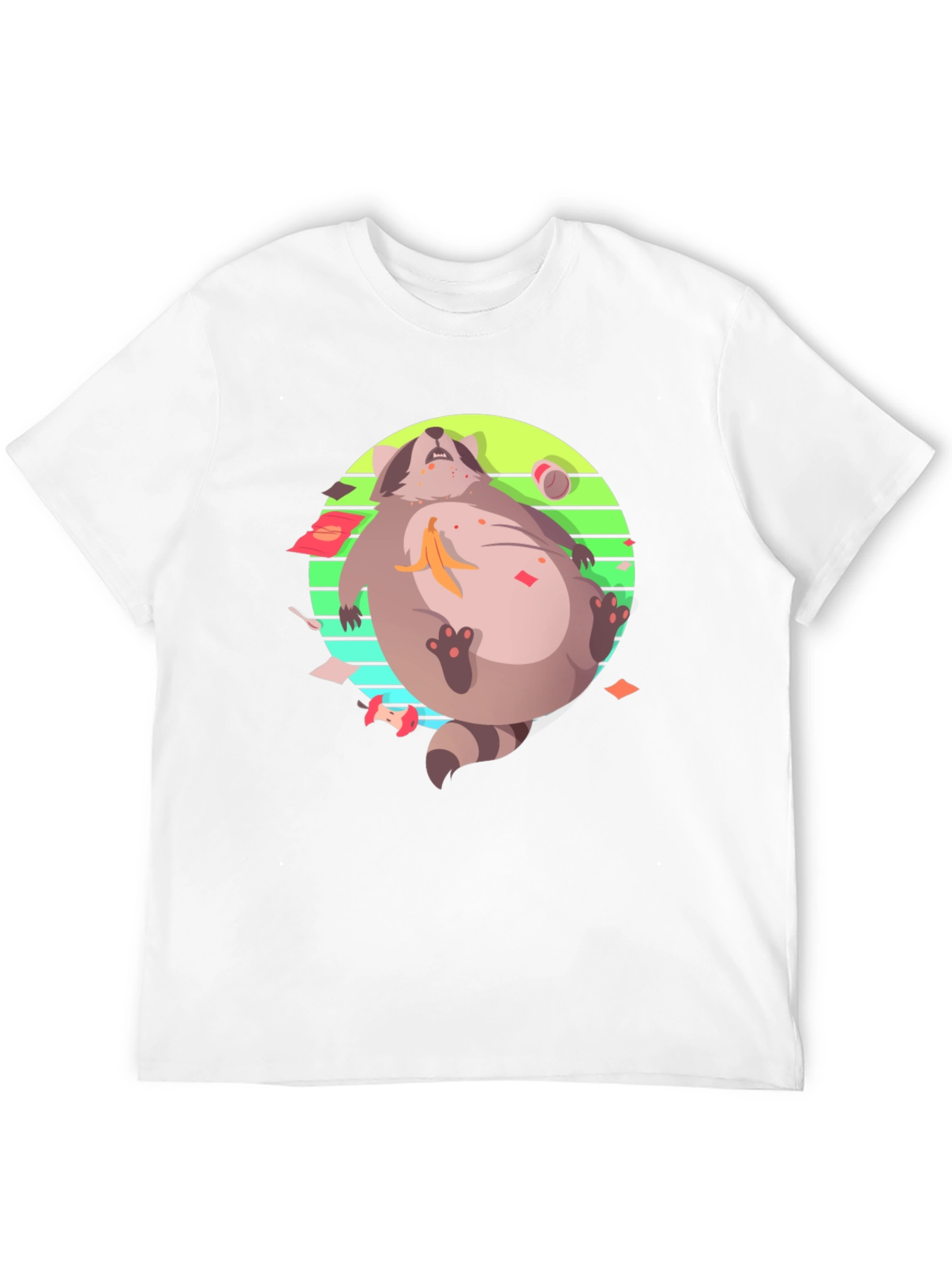 Raccoon Feast T-Shirt - Black Crew Neck Graphic Tee