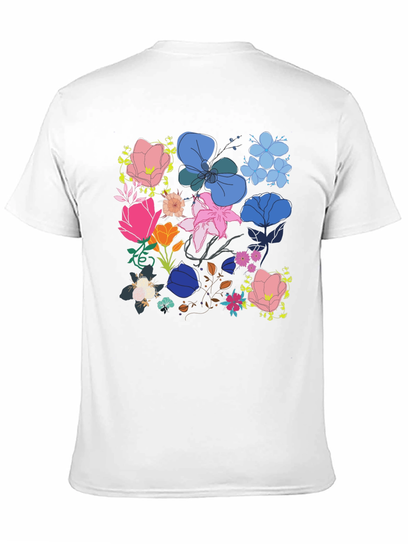Floral Print Graphic Tee - Black
