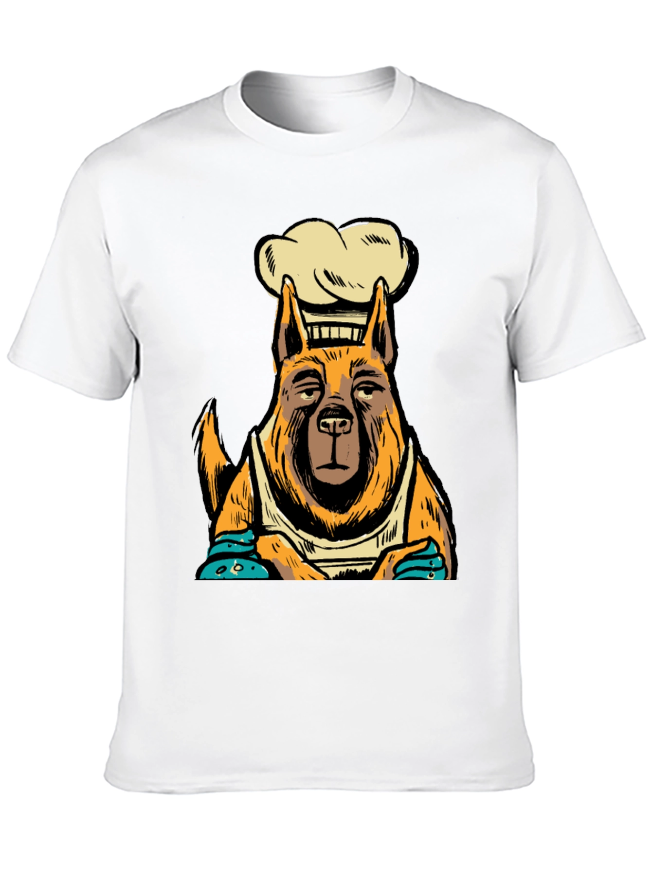 Chef Dog Graphic Tee - Black Cotton T-Shirt
