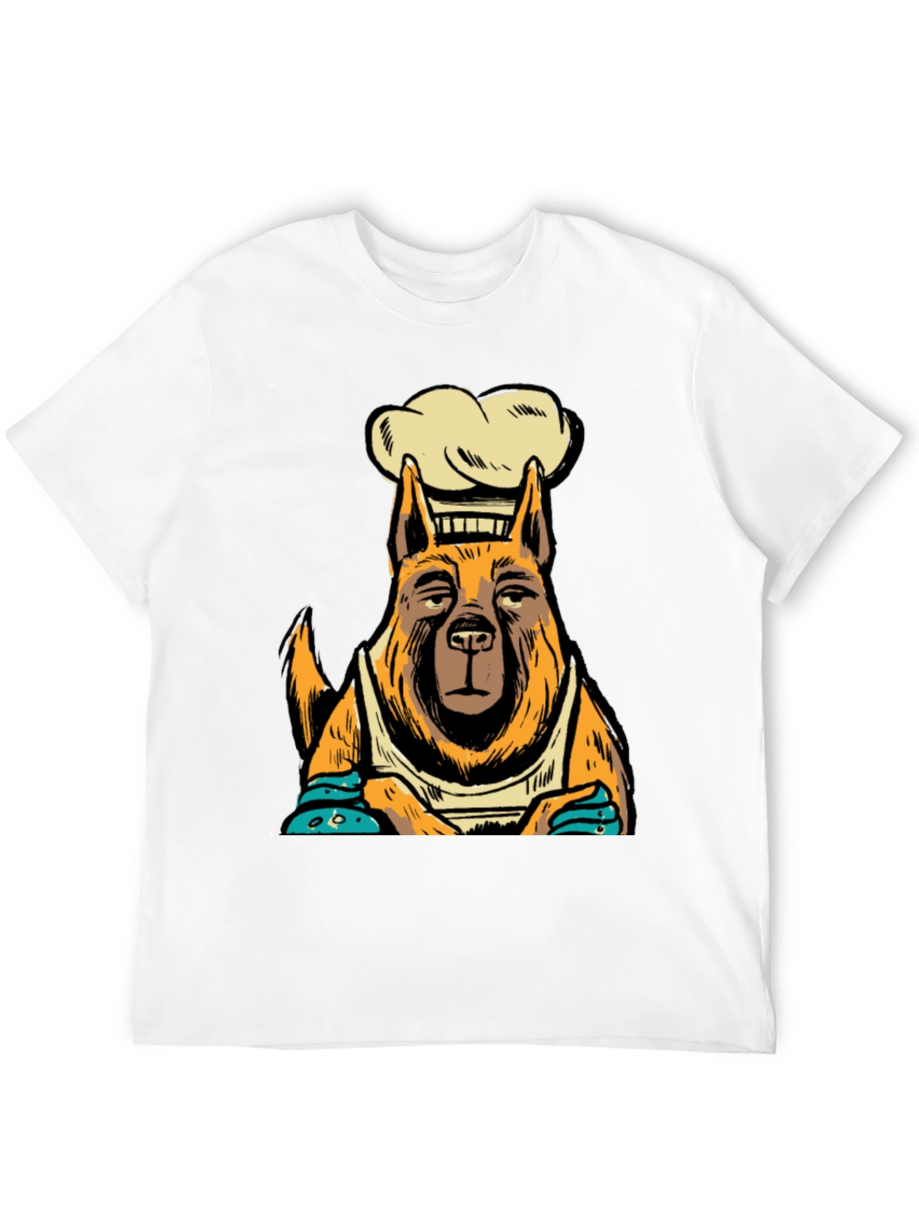 Chef Dog Graphic Tee - Black Cotton T-Shirt