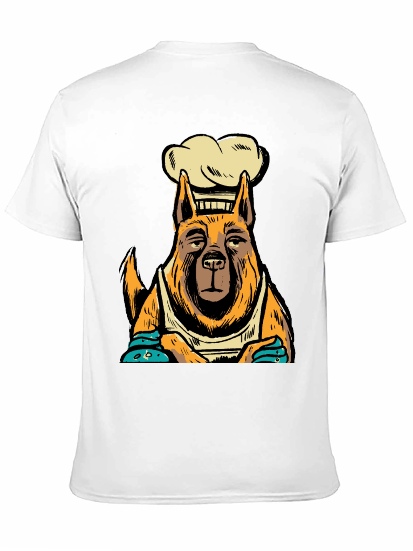 Chef Dog Graphic Tee - Black Cotton T-Shirt