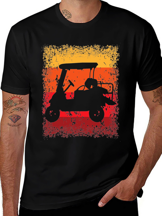 Retro Golf Cart Sunset Graphic Tee