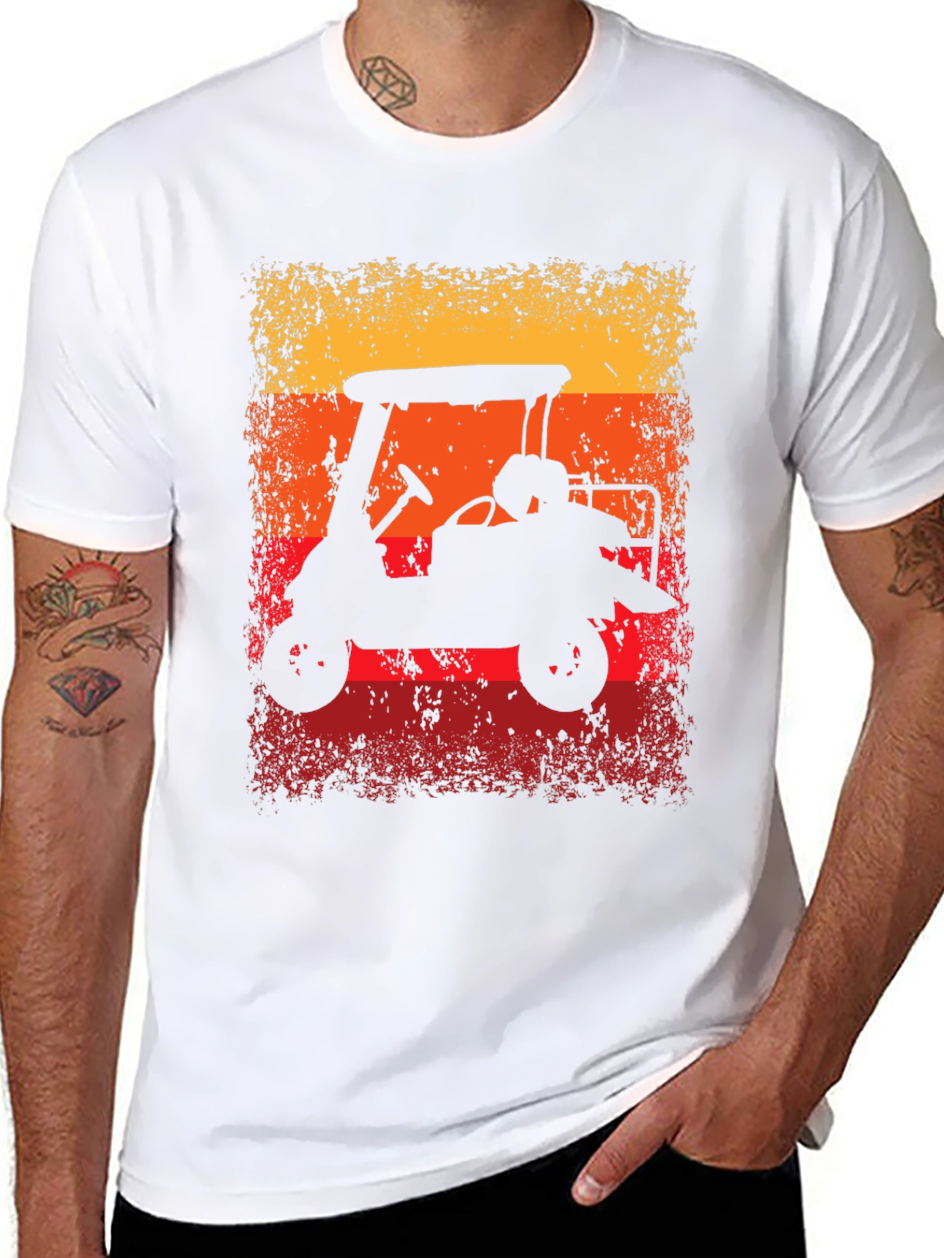 Retro Golf Cart Sunset Graphic Tee