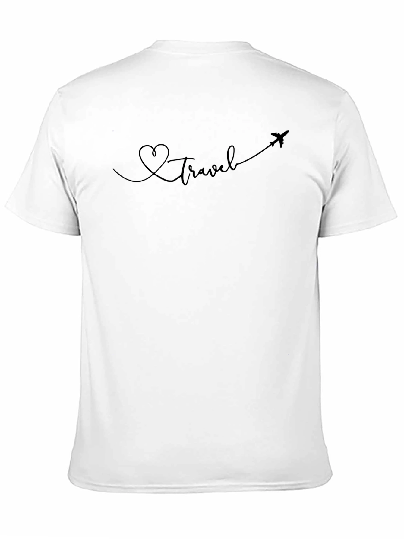 Heart Travel Plane Tee - Black Graphic T-Shirt