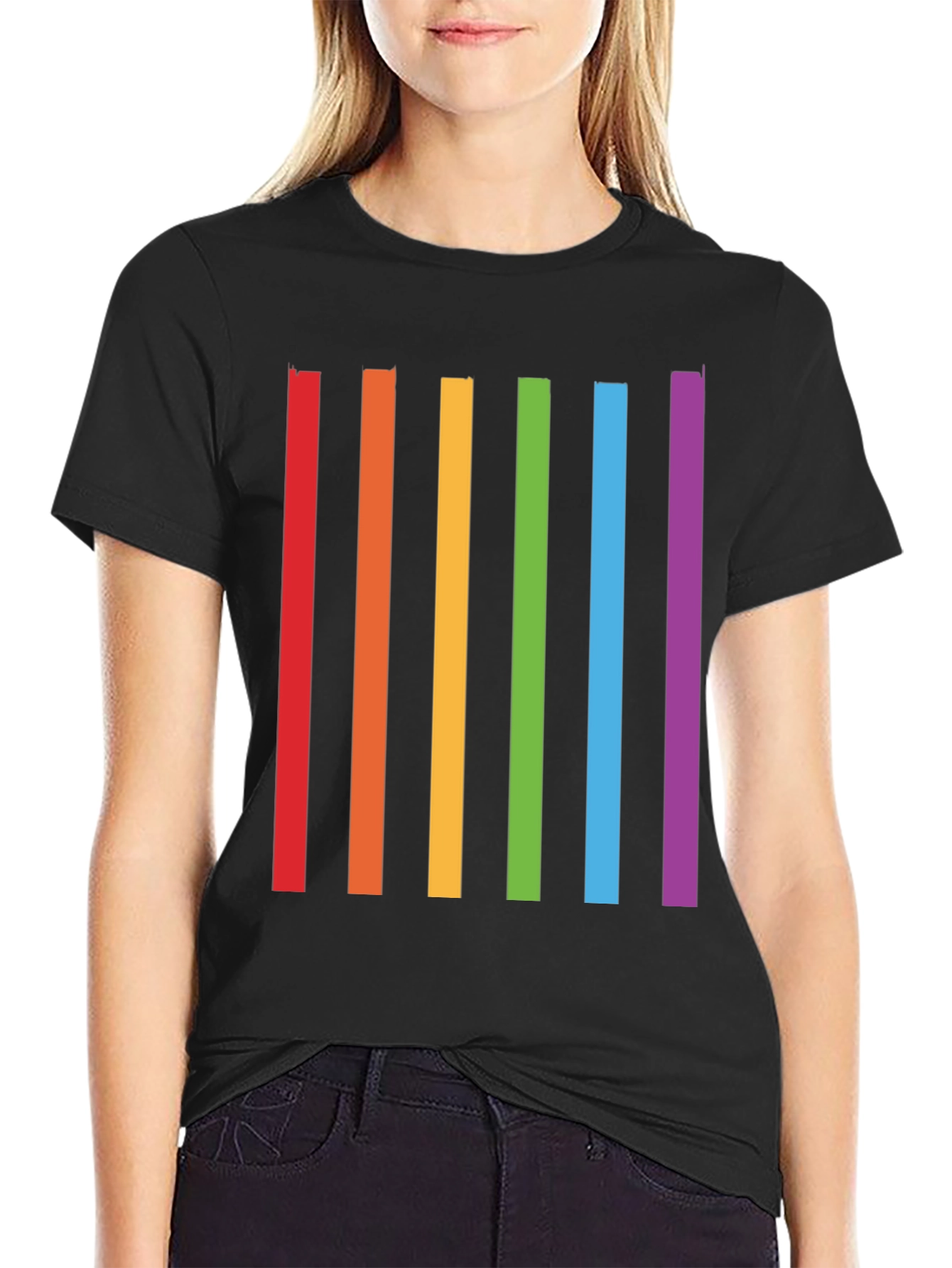 Rainbow Stripes Graphic T-Shirt