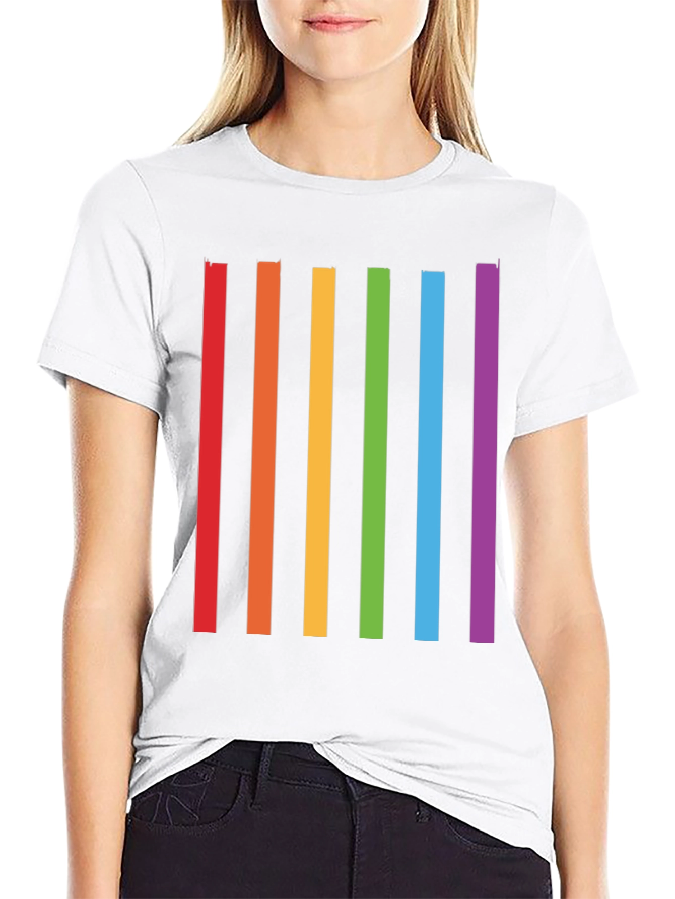 Rainbow Stripes Graphic T-Shirt