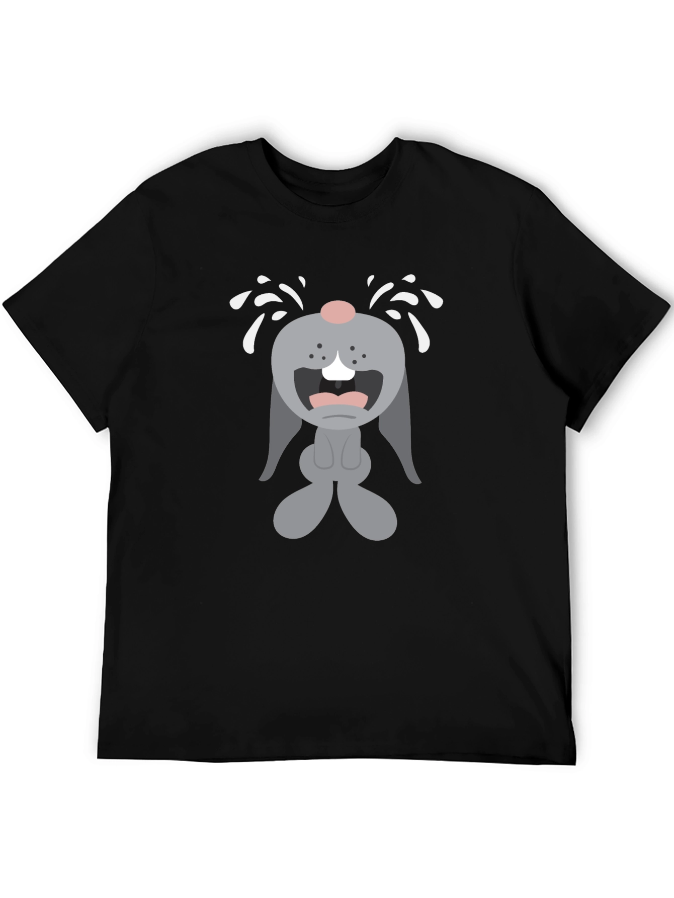 Crybaby Bunny Graphic Tee - Black Cotton T-Shirt