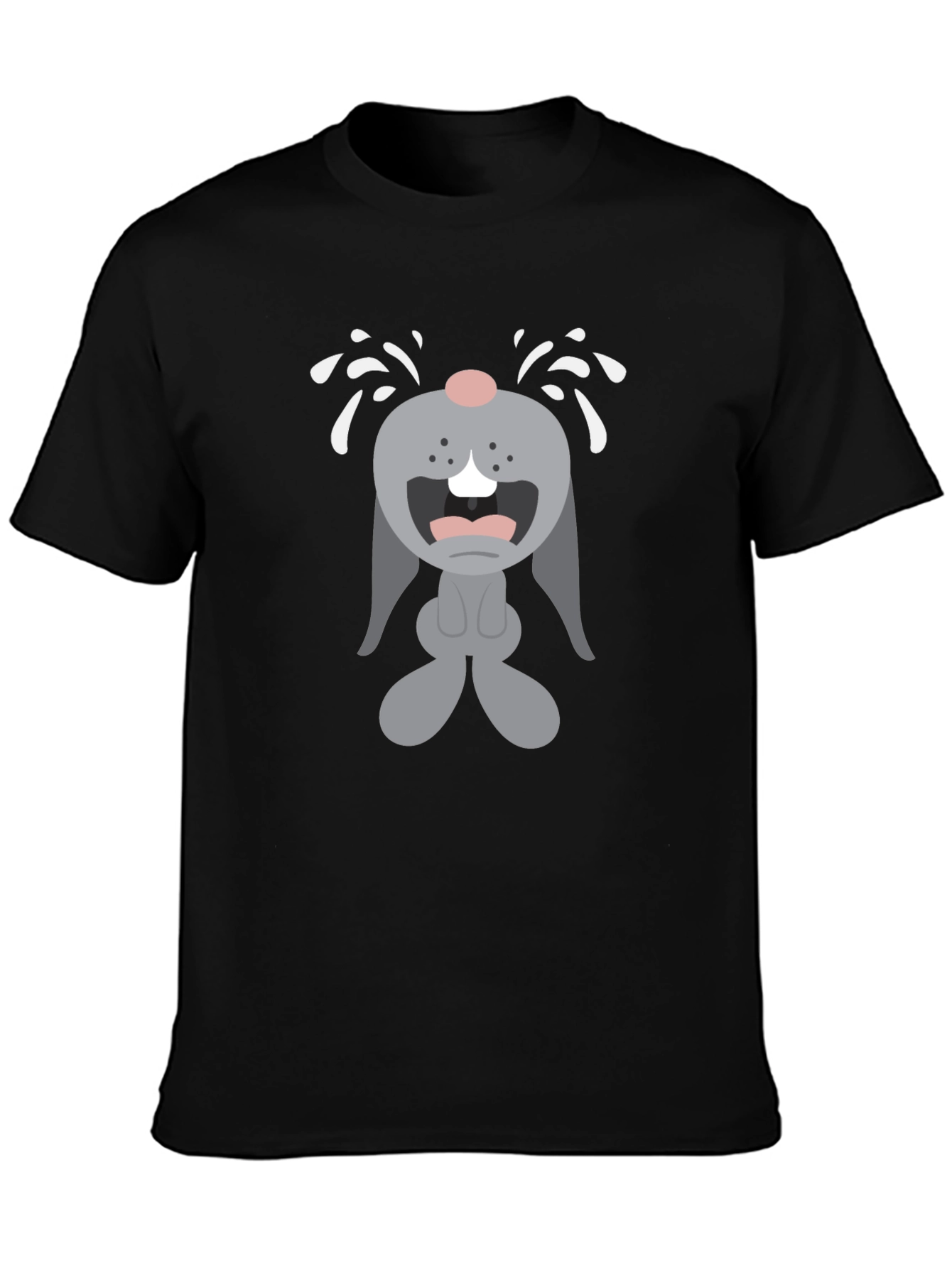 Crybaby Bunny Graphic Tee - Black Cotton T-Shirt