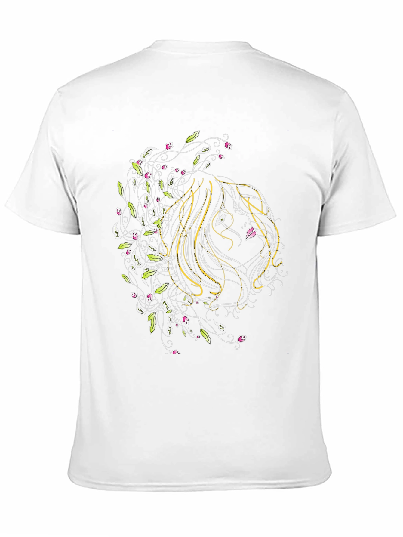 Floral Woman Graphic Black T-Shirt