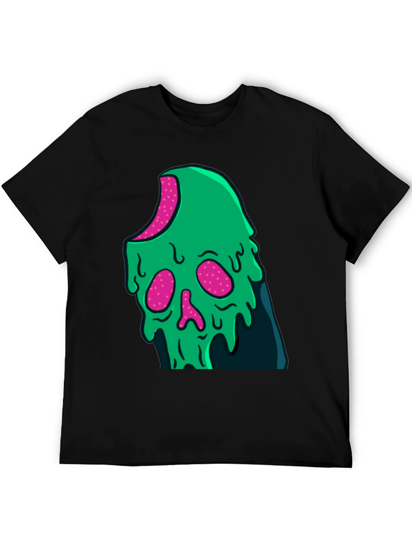 Green Slime Skull Graphic Tee - Cool Casual Style