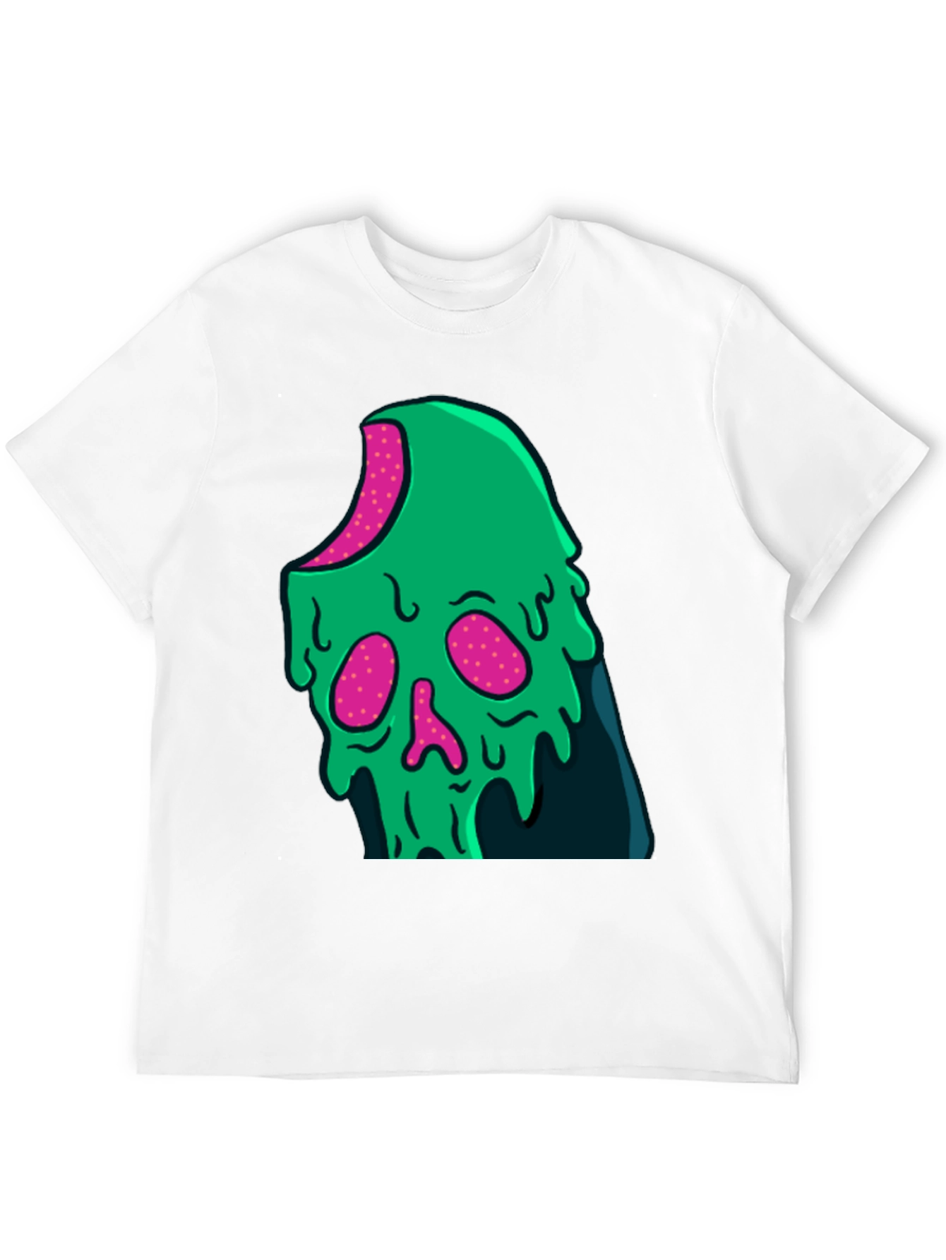 Green Slime Skull Graphic Tee - Cool Casual Style