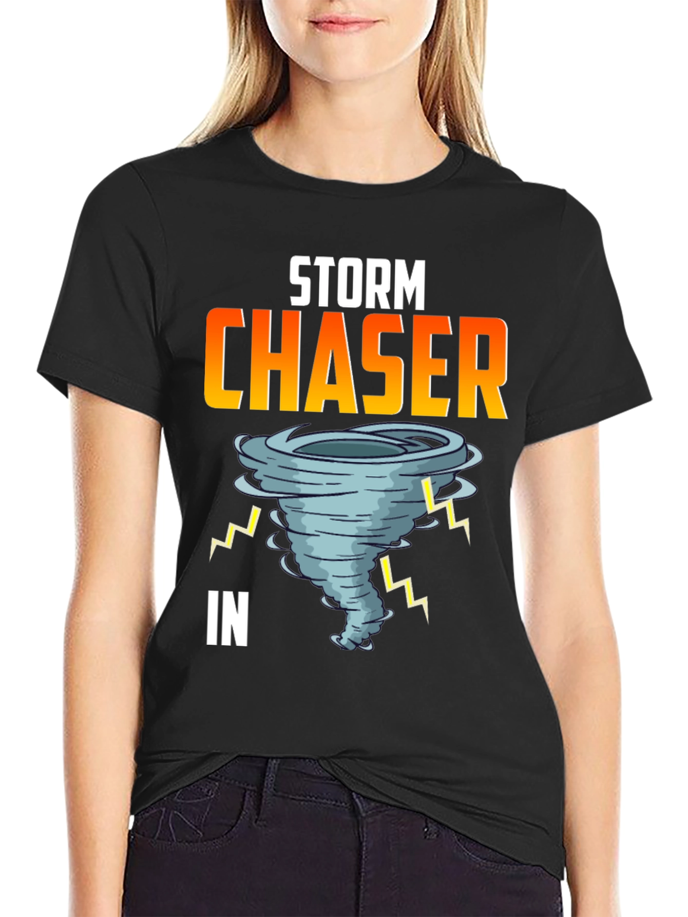 Storm Chaser Graphic Tee - Black Cotton T-Shirt