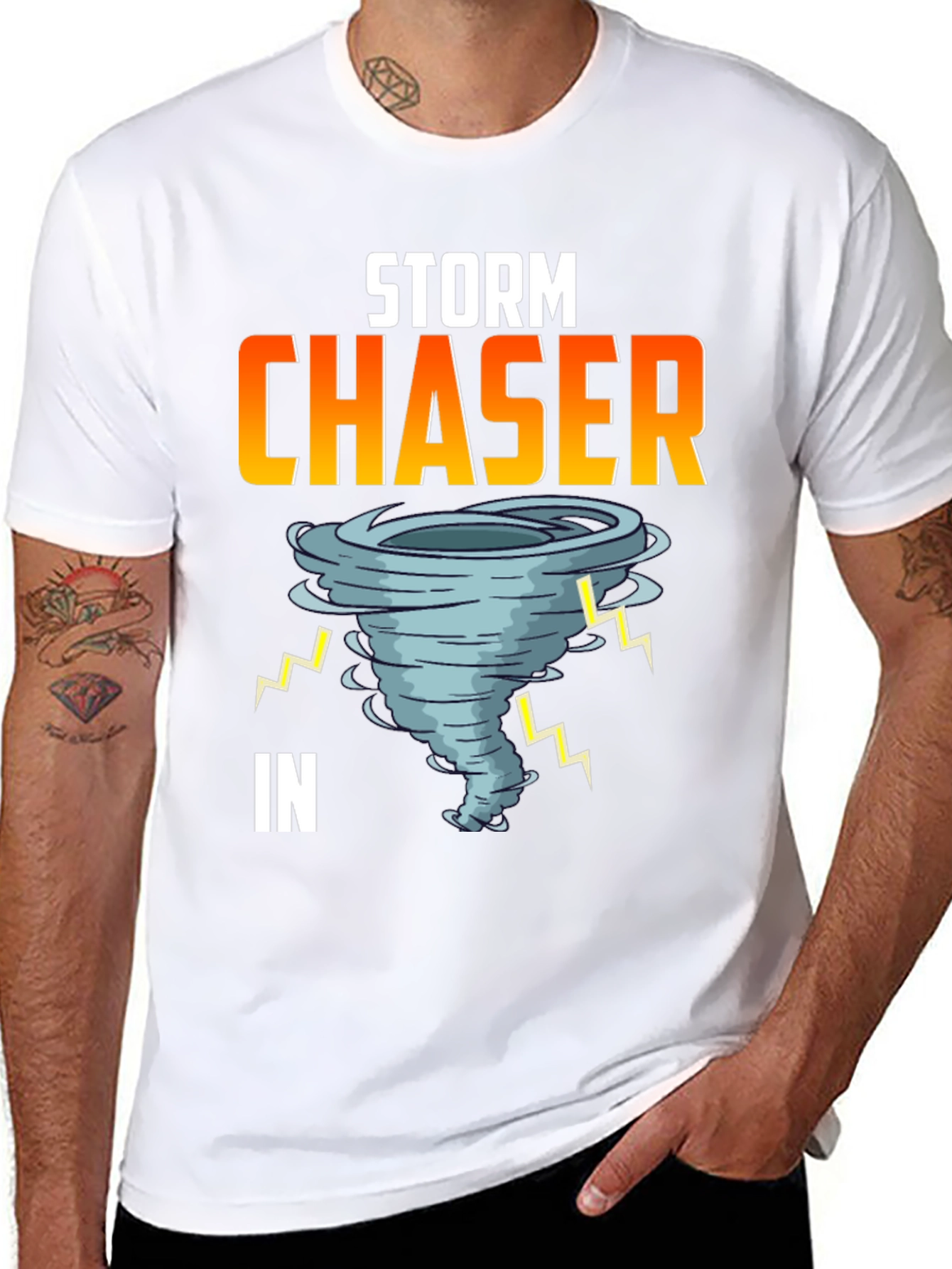 Storm Chaser Graphic Tee - Black Cotton T-Shirt