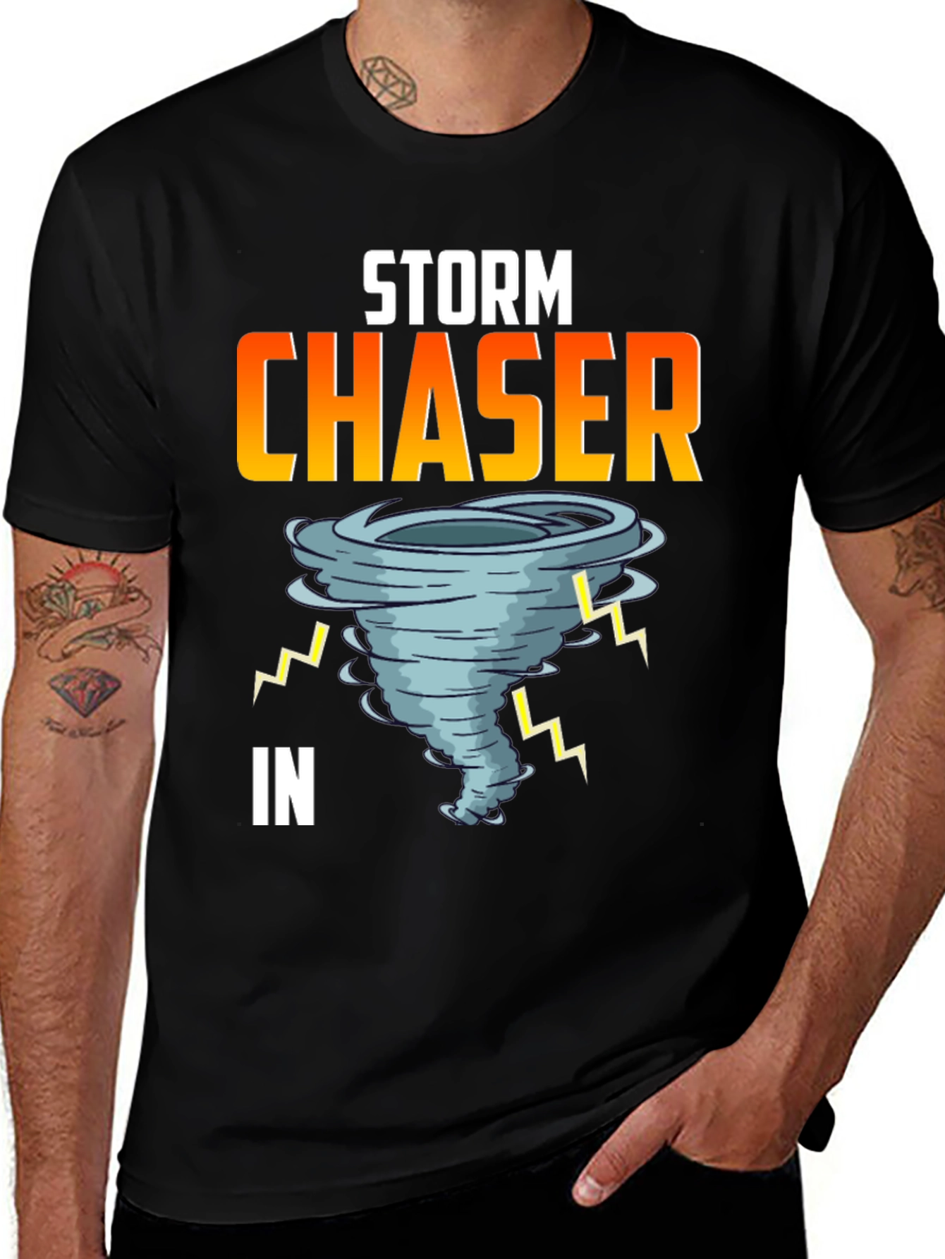 Storm Chaser Graphic Tee - Black Cotton T-Shirt