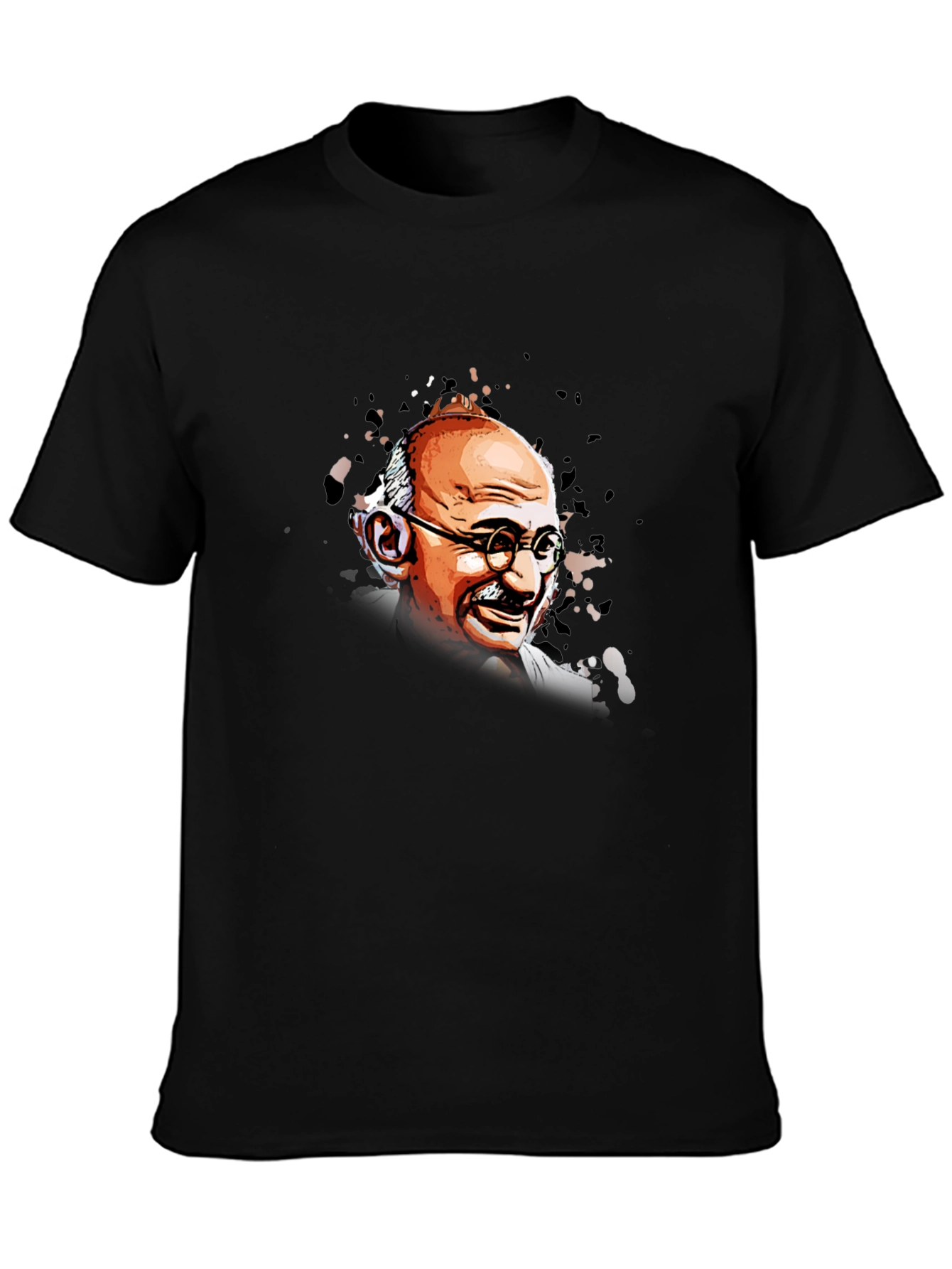 Gandhi Graphic Tee - Black Cotton T-Shirt