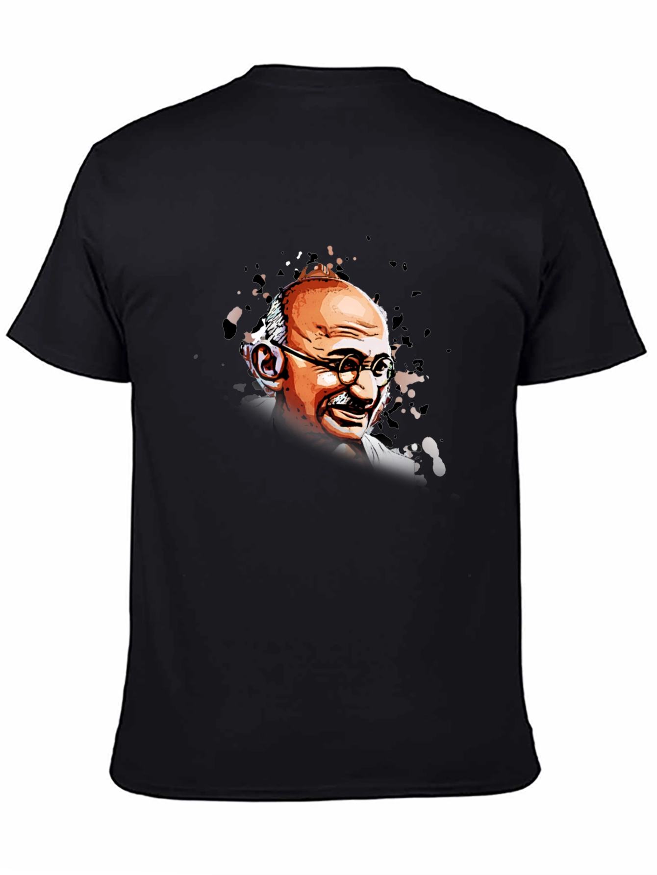Gandhi Graphic Tee - Black Cotton T-Shirt