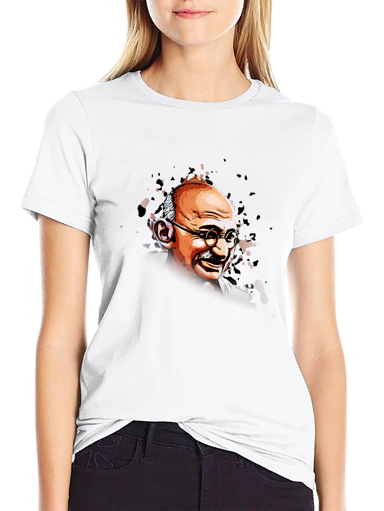 Gandhi Graphic Tee - Black Cotton T-Shirt