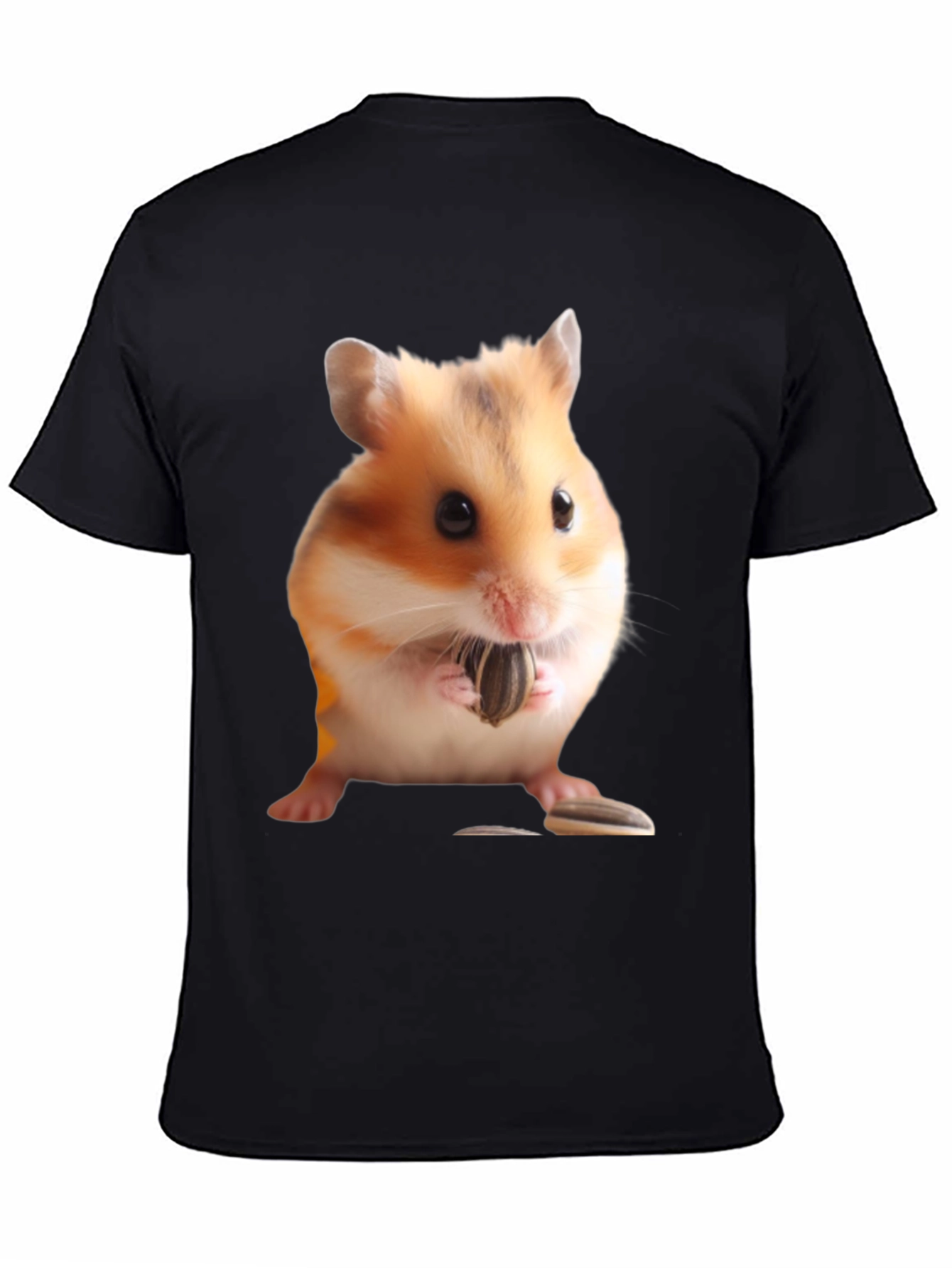 Hamster Seed Graphic T-Shirt Mens Black Tee
