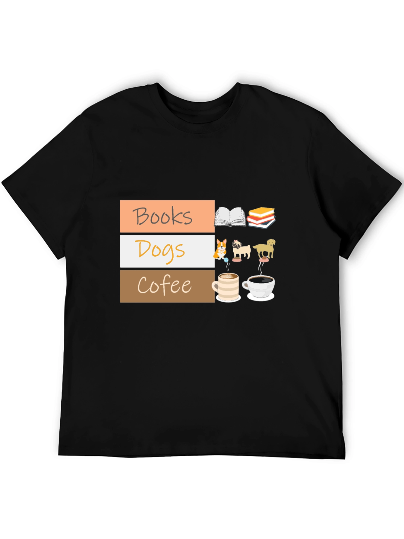 Books Dogs Coffee T-Shirt
