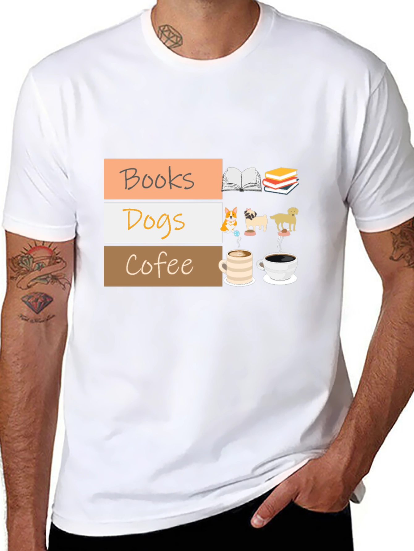 Books Dogs Coffee T-Shirt