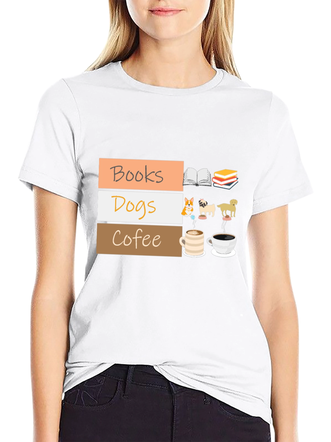 Books Dogs Coffee T-Shirt