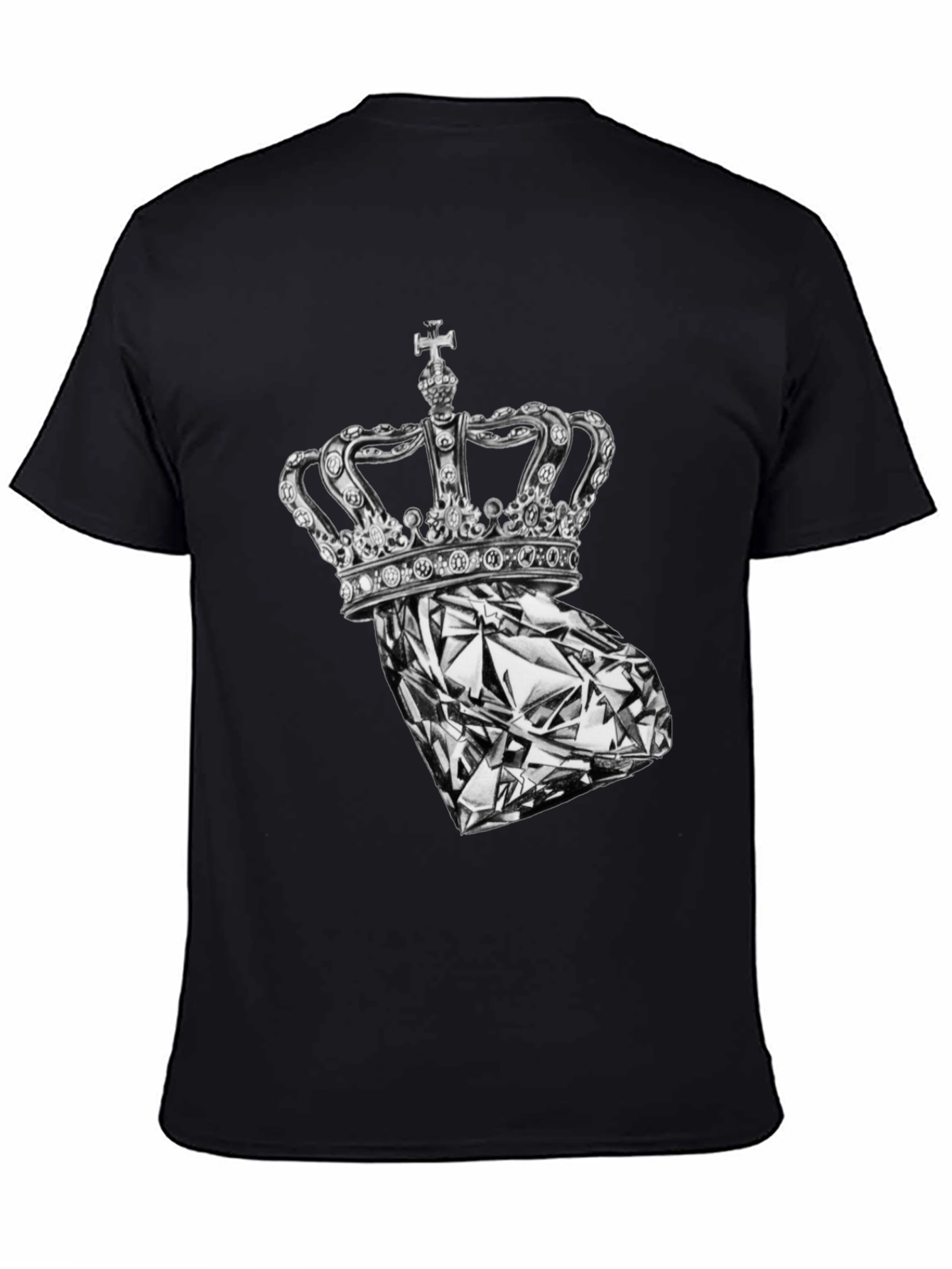 Crown Diamond Graphic Tee - Stylish Black T-Shirt